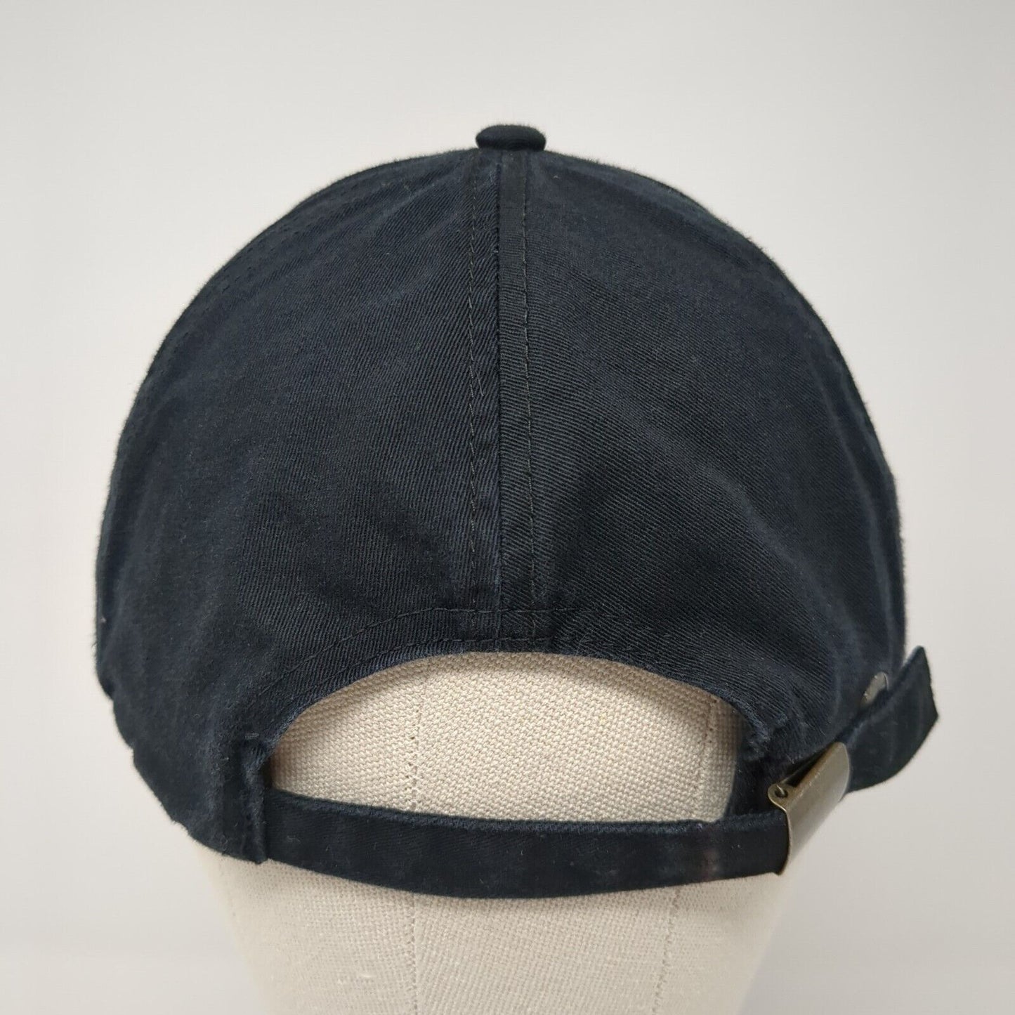 Anvil Slideback Hat Black One Size Solid Adjustable Vent Holes Blank
