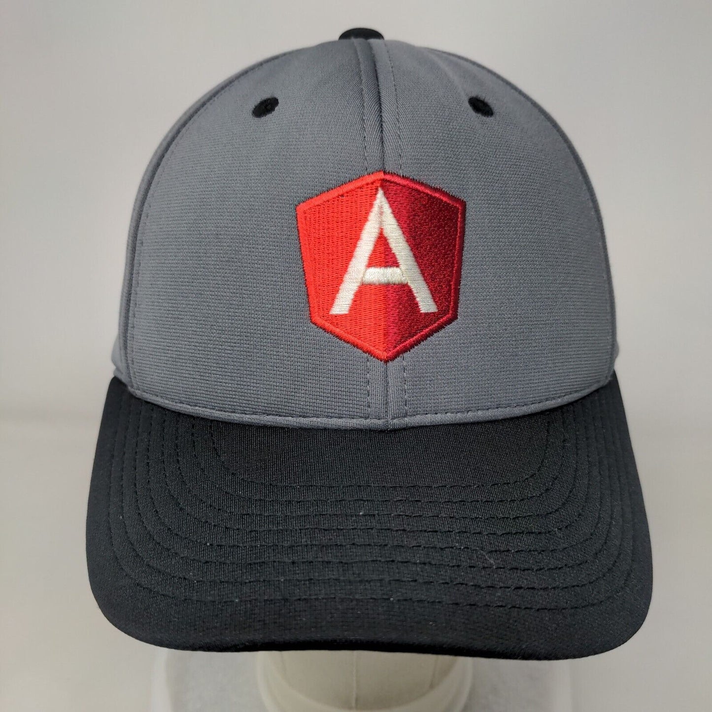 AngularJS Fitted Hat Gray S/M Embroidered Logo Colorblock Richardson