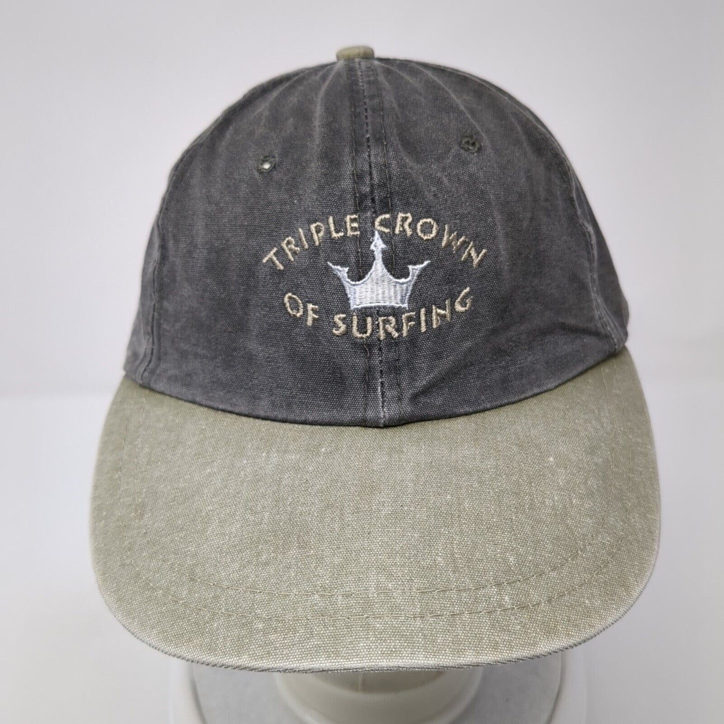 Triple Crown Of Surfing Slideback Hat Gray One Size Leather Strap
