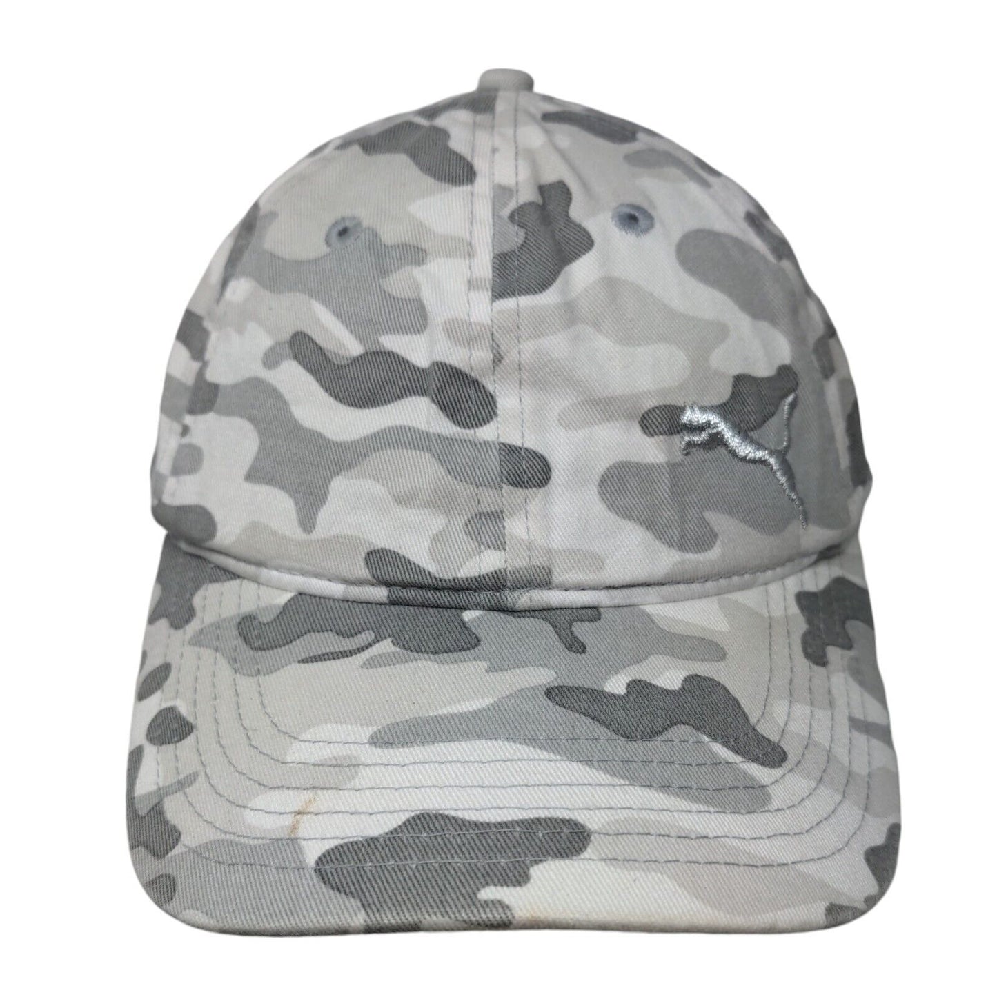 PUMA Slideback Hat Gray Camouflage One Size Adjustable 6 Panel