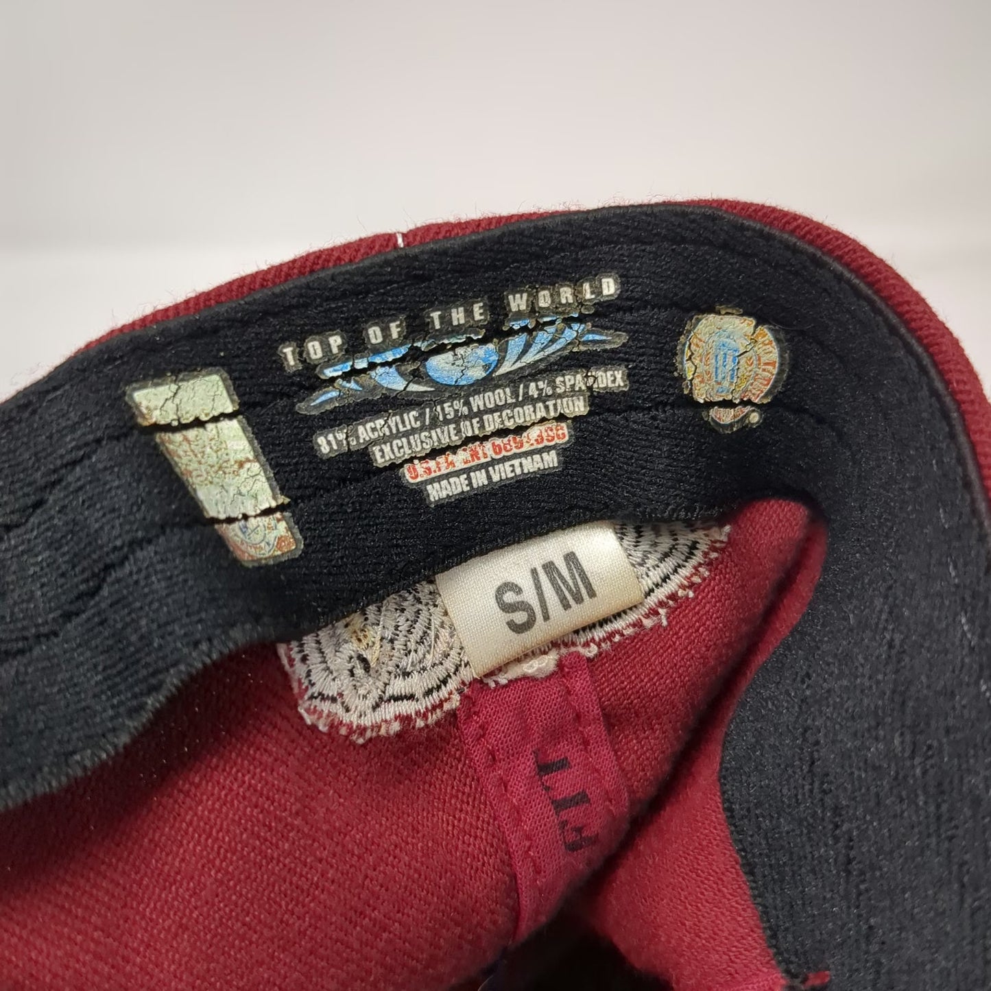 Alabama Crimson Tide NCAA Top of the World Red M Cap One Fit Stretch Logo Hat