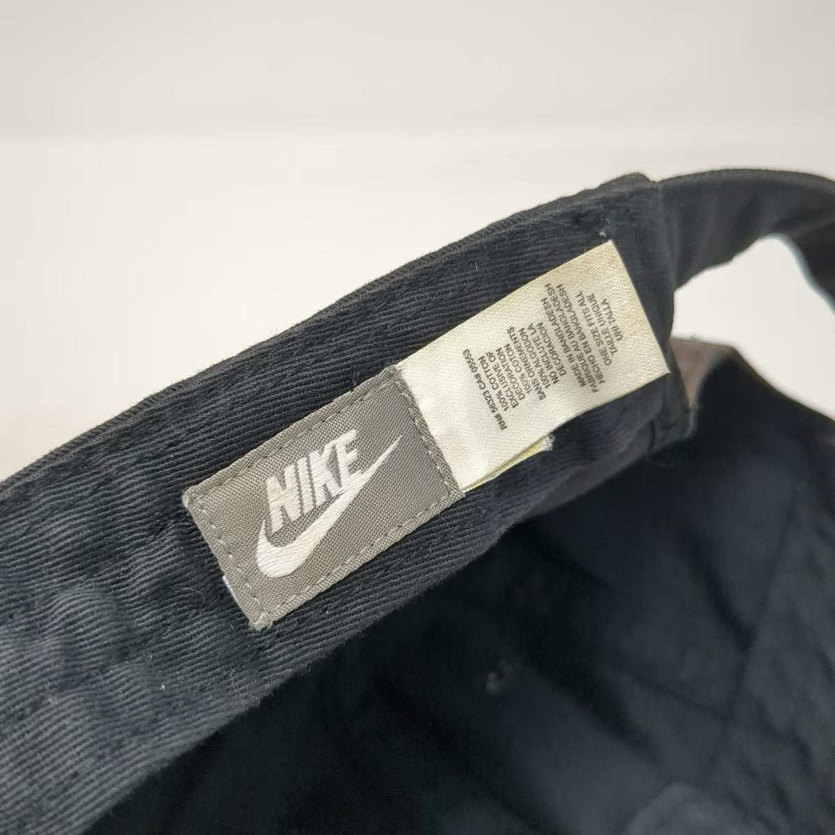Nike Baseball Cap Black One Size Swoosh Just Do It Slideback Faded Cotton Hat