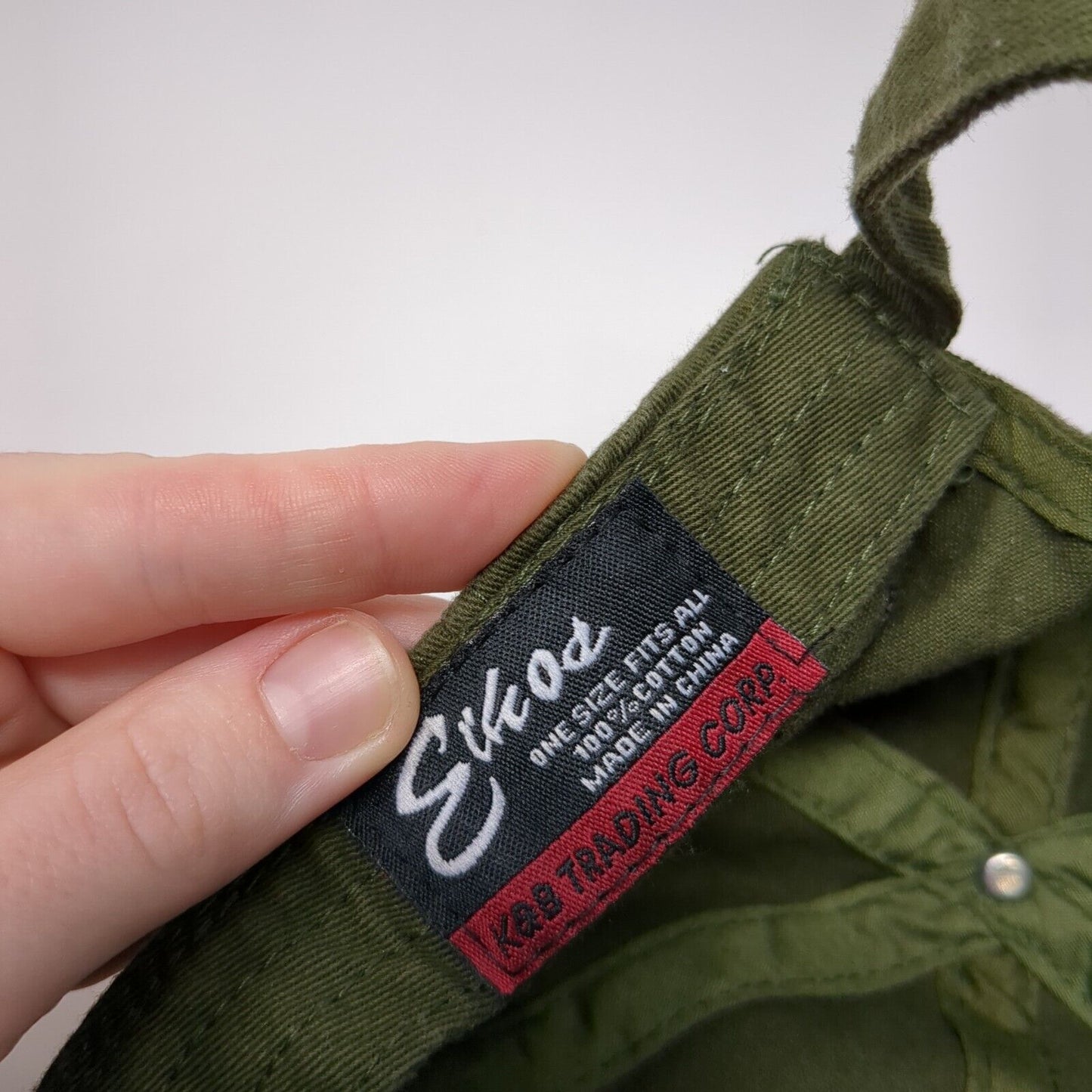 Ethos Slideback Hat Green One Size Adjustable Solid Blank 6 Panel
