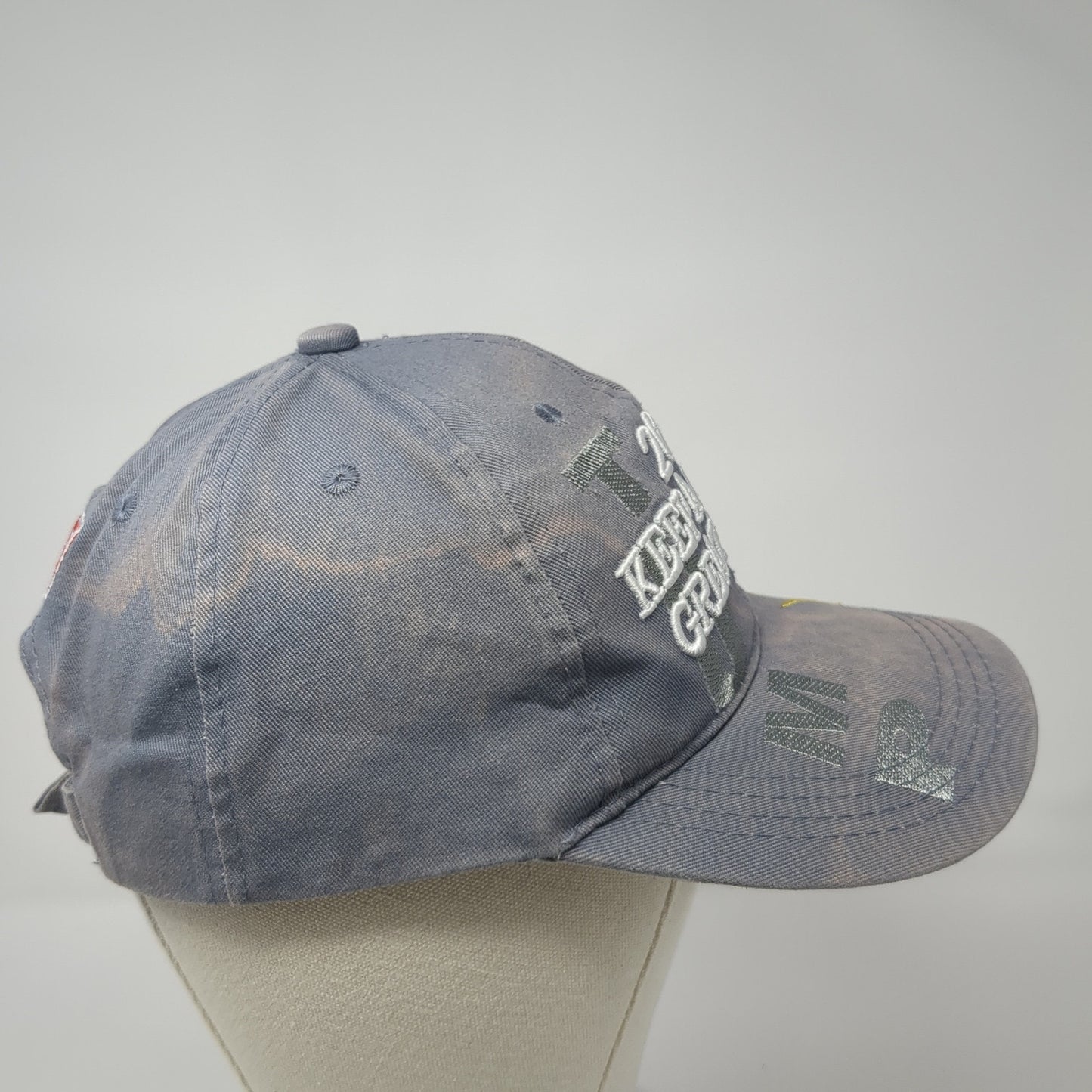 2020 Keep America Great! Slideback Hat Gray One Size Adjustable USA Flag