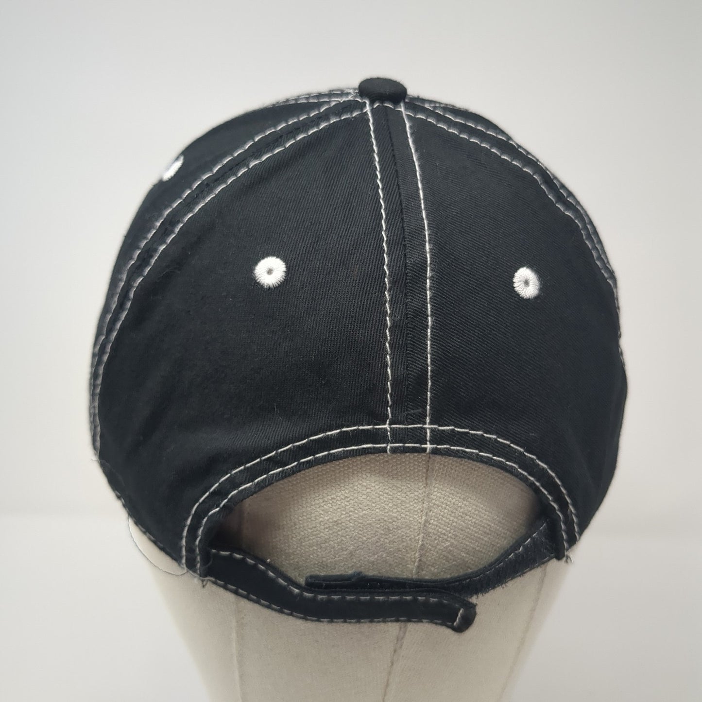 Unbranded Strapback Baseball Cap Black One Size Adjustable 6 Panel Blank