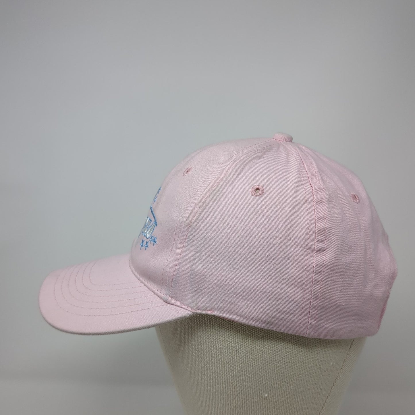 Las Vegas Strapback Baseball Cap Pink One Size Adjustable Embroidered 6 Panel