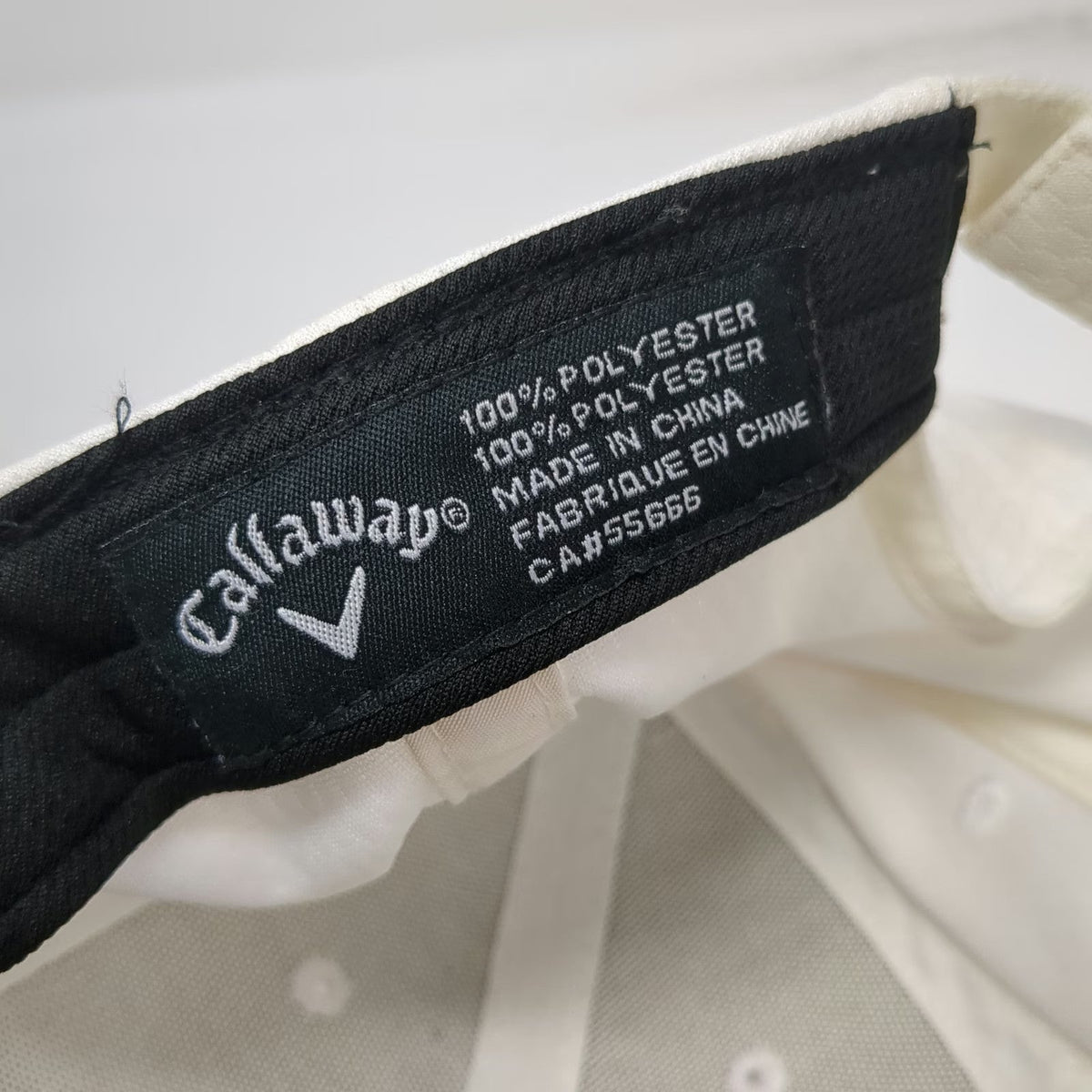 Callaway Baseball Cap White One Size Strapback Textured Blue Logo Golf Hat