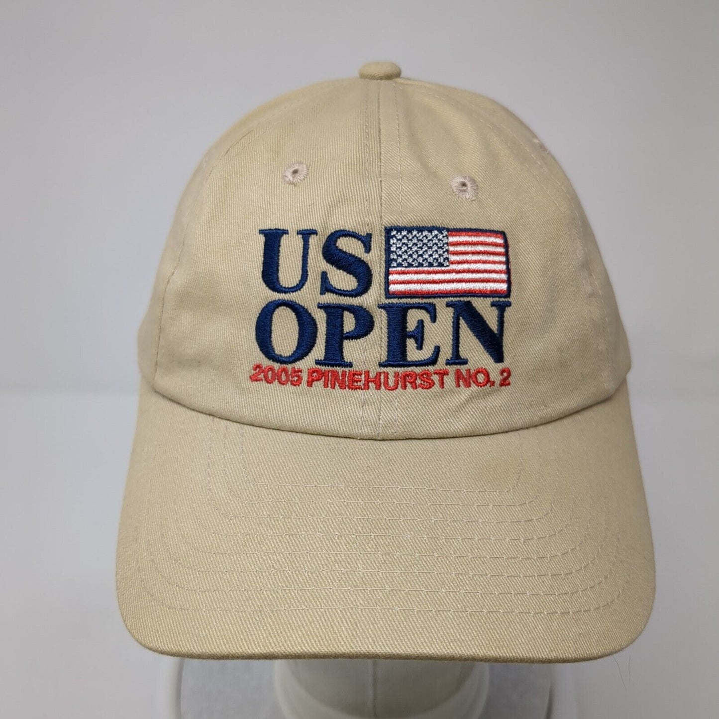 US Open 2005 Pinehurst No. 2 USGA Member Slideback Hat Tan OS Adjustable 6 Panel