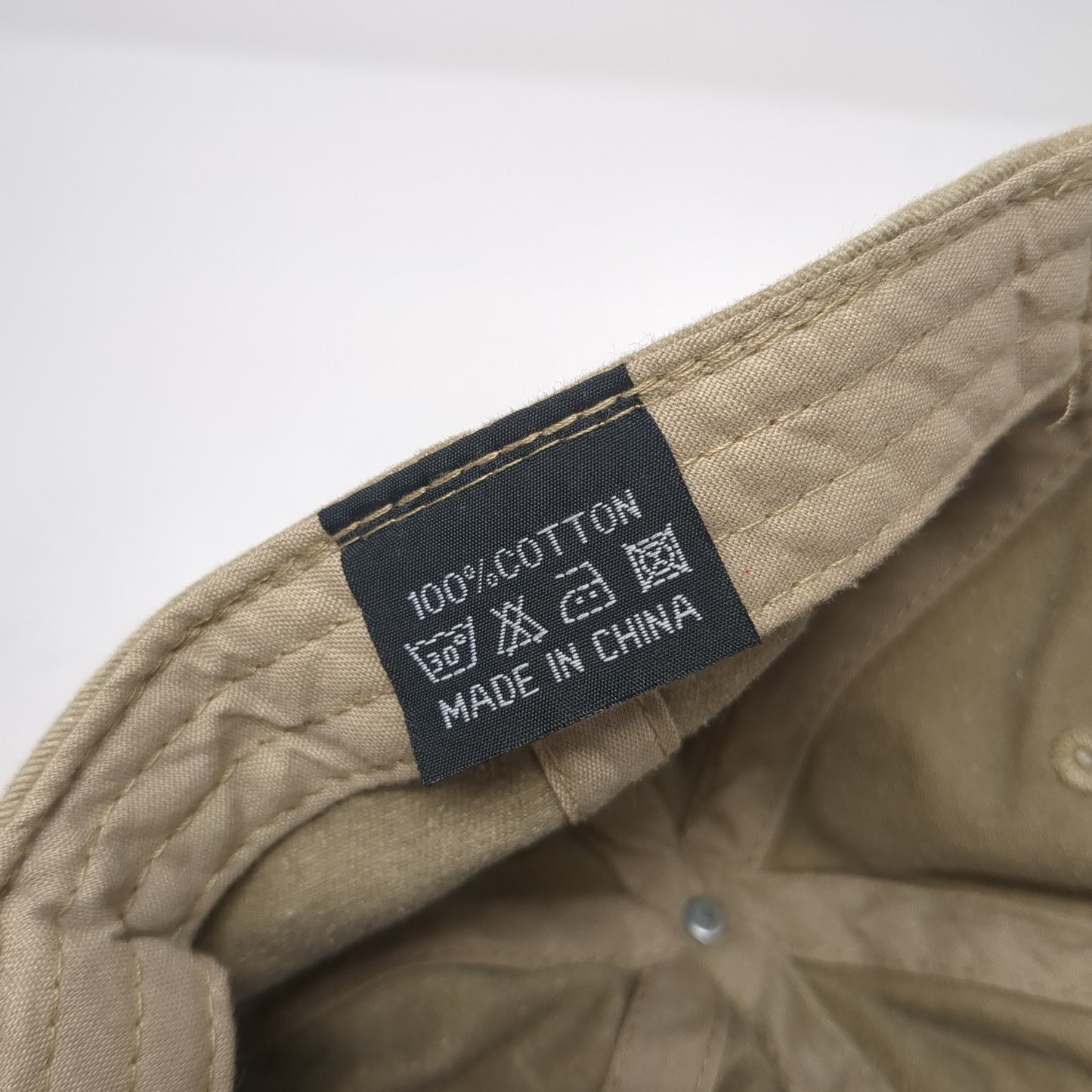 Glitter Smiley Face Slideback Baseball Cap Brown One Size Adjustable Embroidered