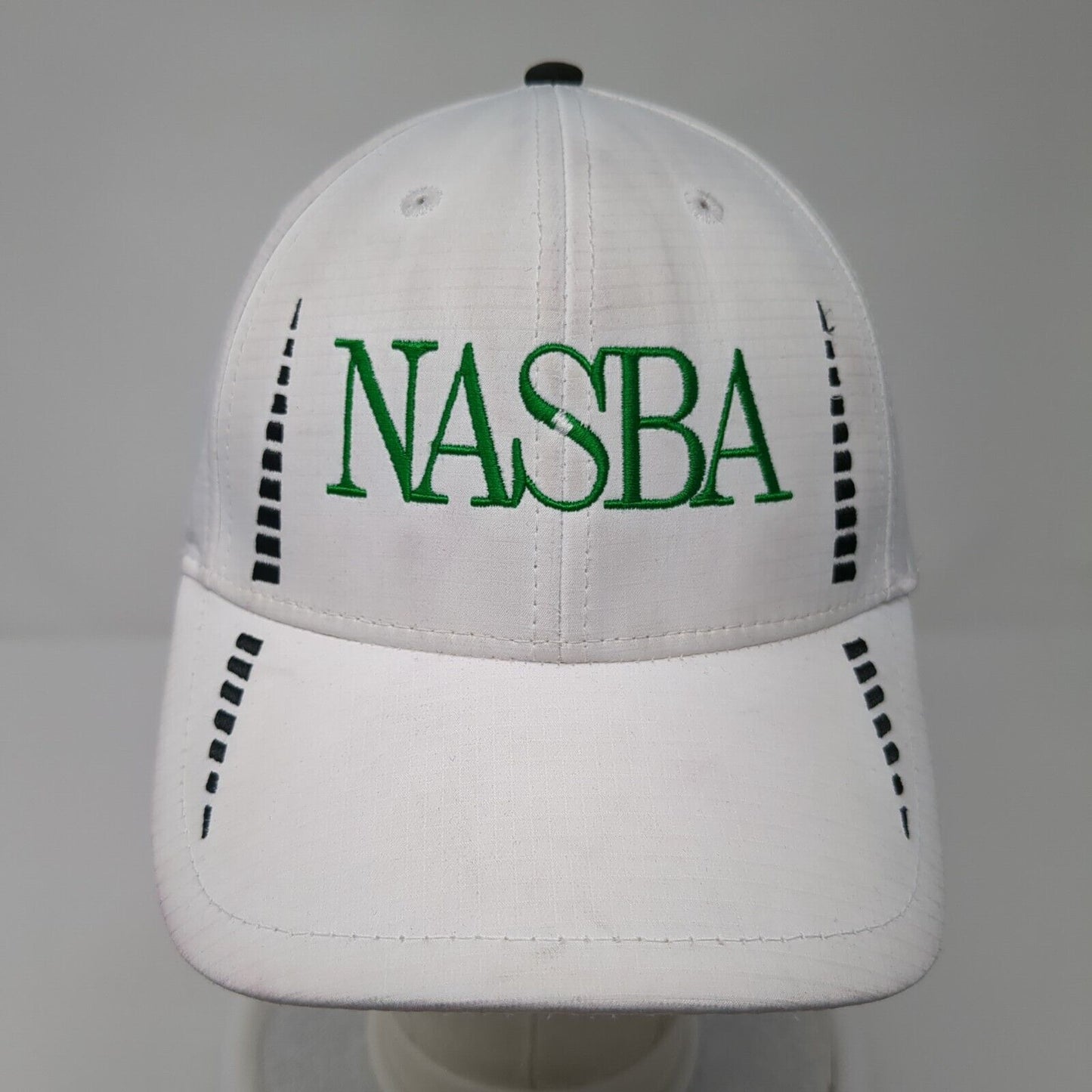 NASBA Strapback Golf Hat White One Size Solid Embroidered Cap America