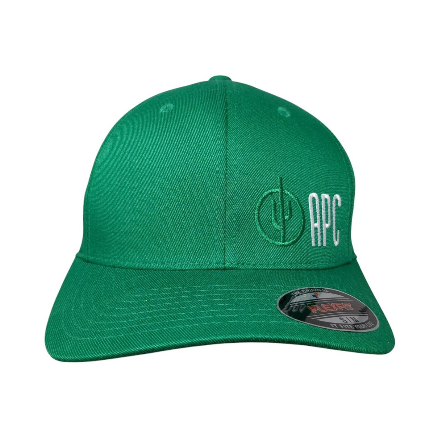 APC Fitted Hat Green S/M Flexfit Embroidered Patriotic 6 Panel Yupoong