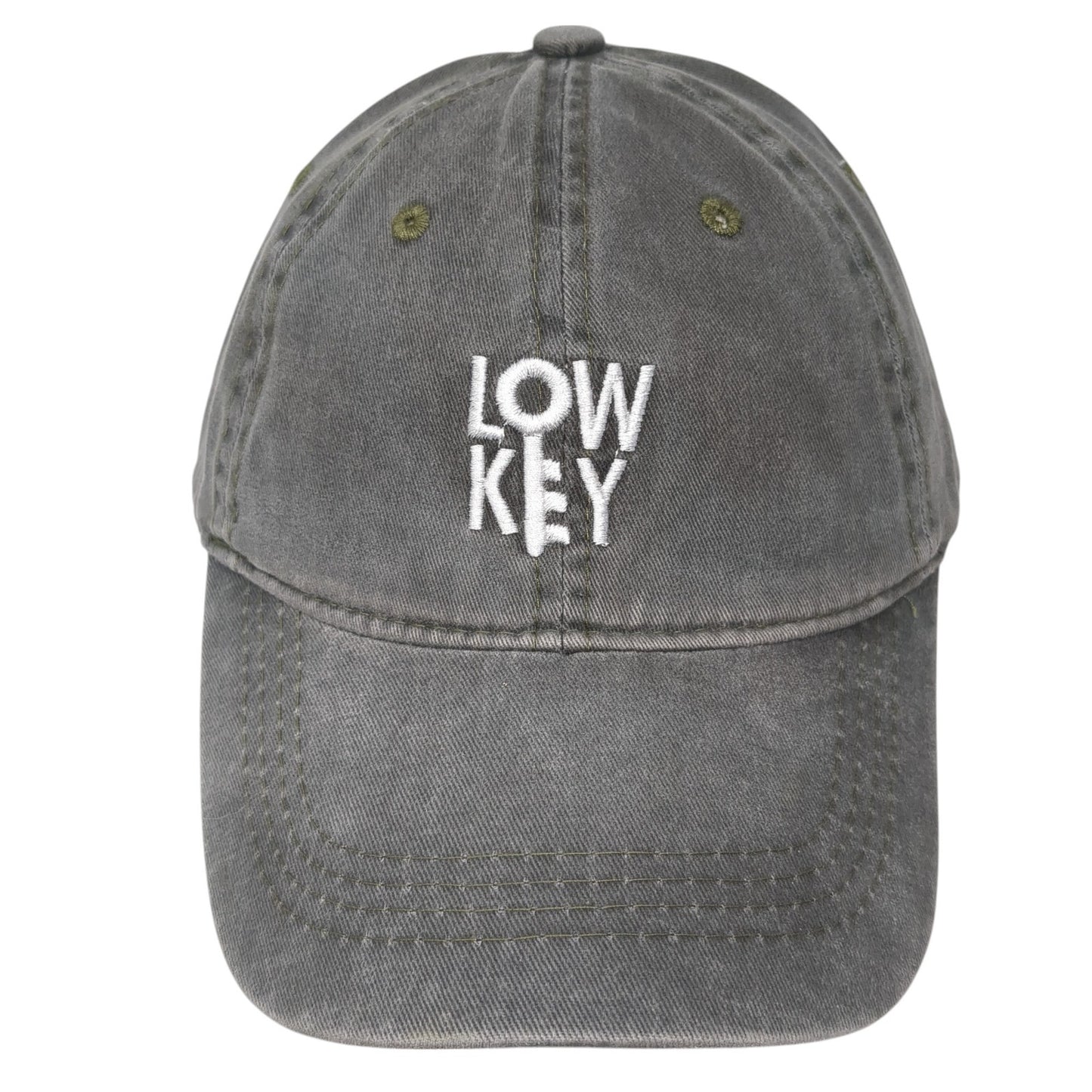 Low Key Slideback Baseball Cap Green One Size Adjustable Embroidered 6 Panel