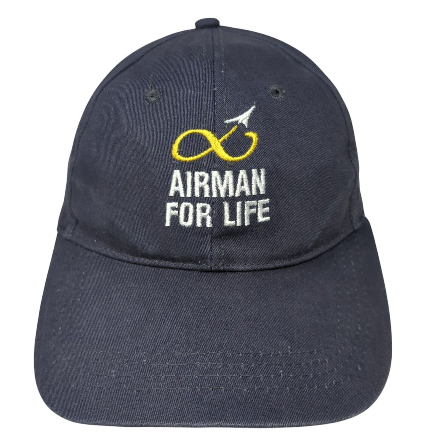 Airman For Life Strapback Hat Blue One Size Adjustable Cap America