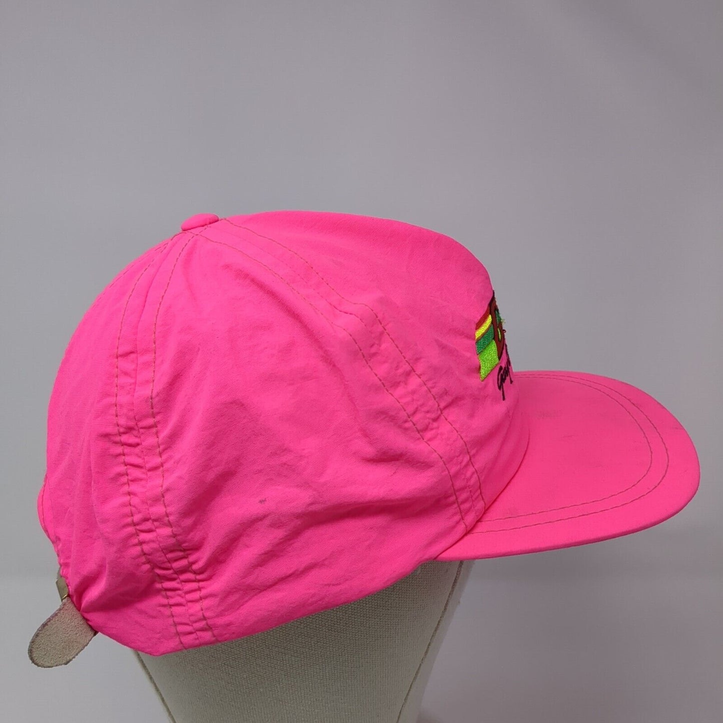 G.O. Gary Ormsby Racing Slideback Hat Pink One Size Leather Strap