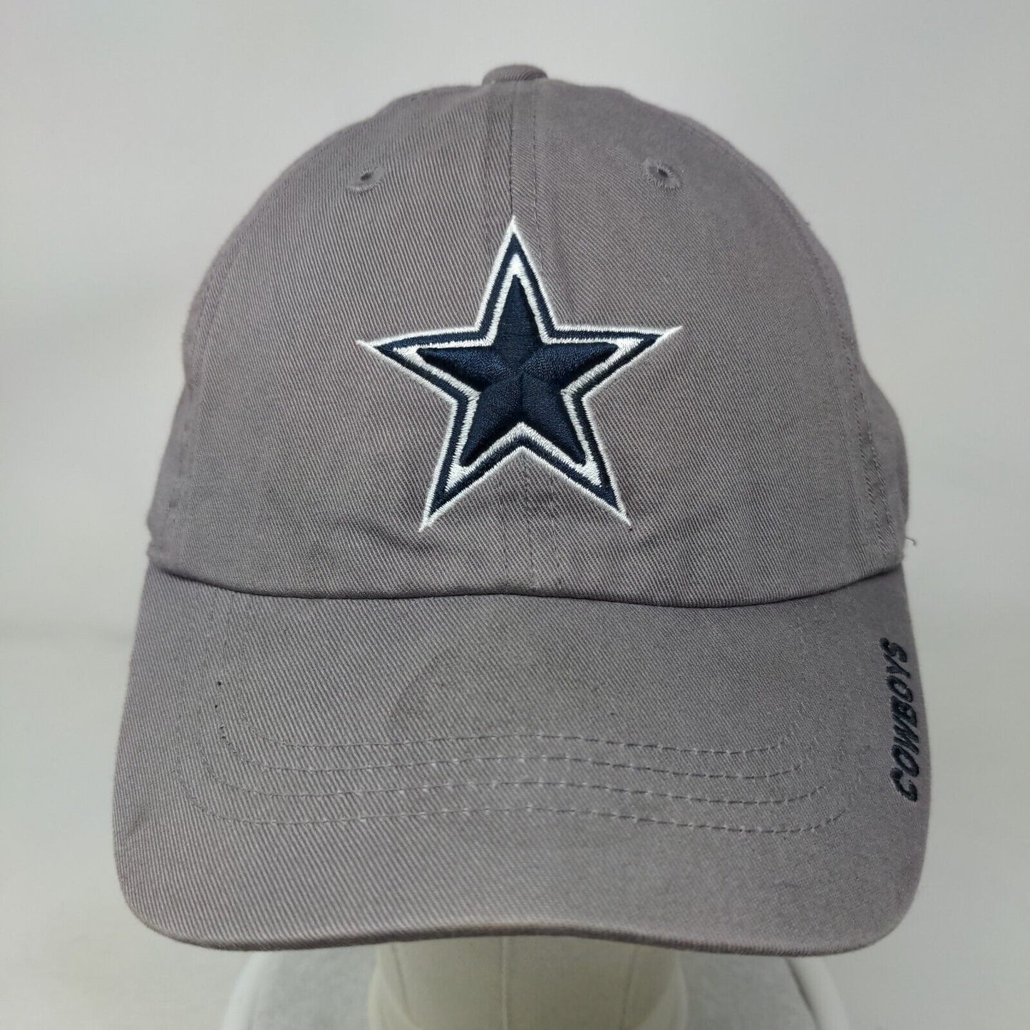 NFL Dallas Cowboys Slideback Hat Gray OSFA Embroidered Logo Spell Out