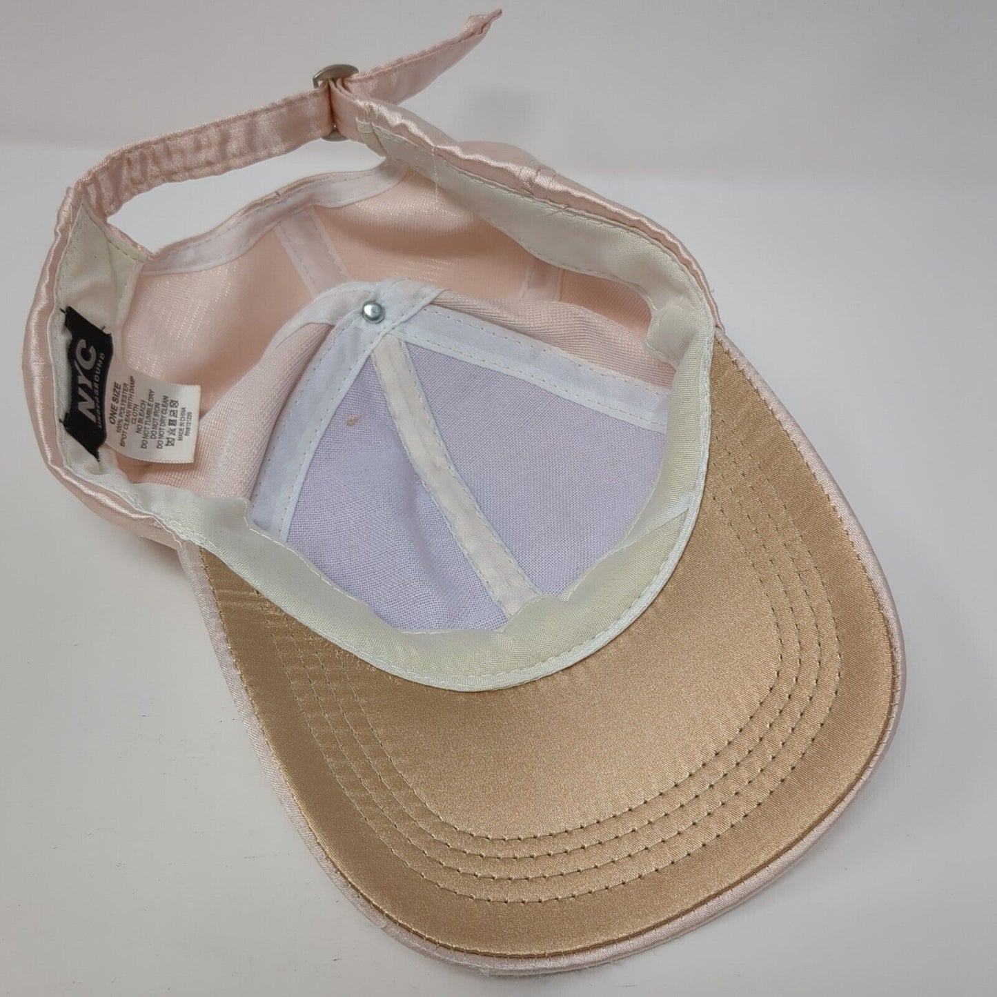 NYC Underground Slideback Hat Pink One Size Adjustable 6 Panel Blank Polyester