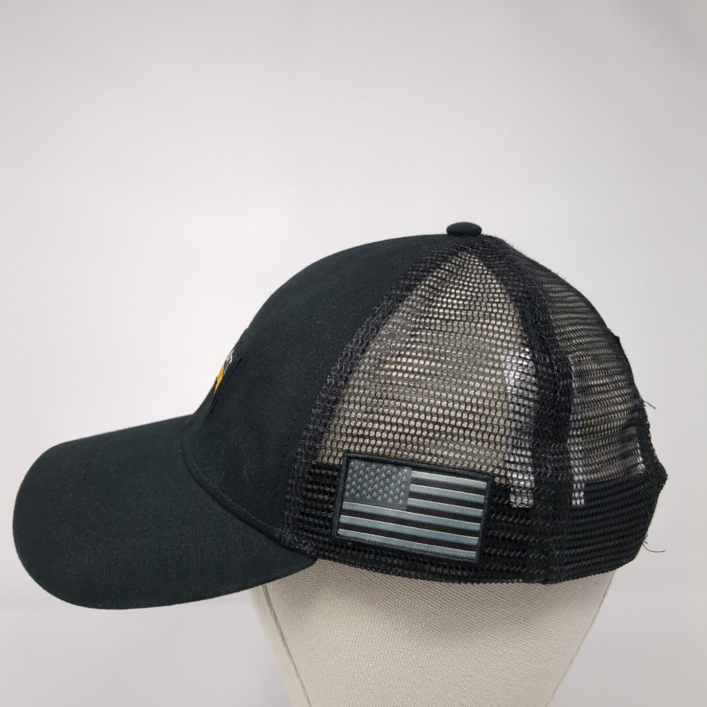 Ariat Work Patch Snapback Trucker Hat Black One Size Mesh Back USA Flag