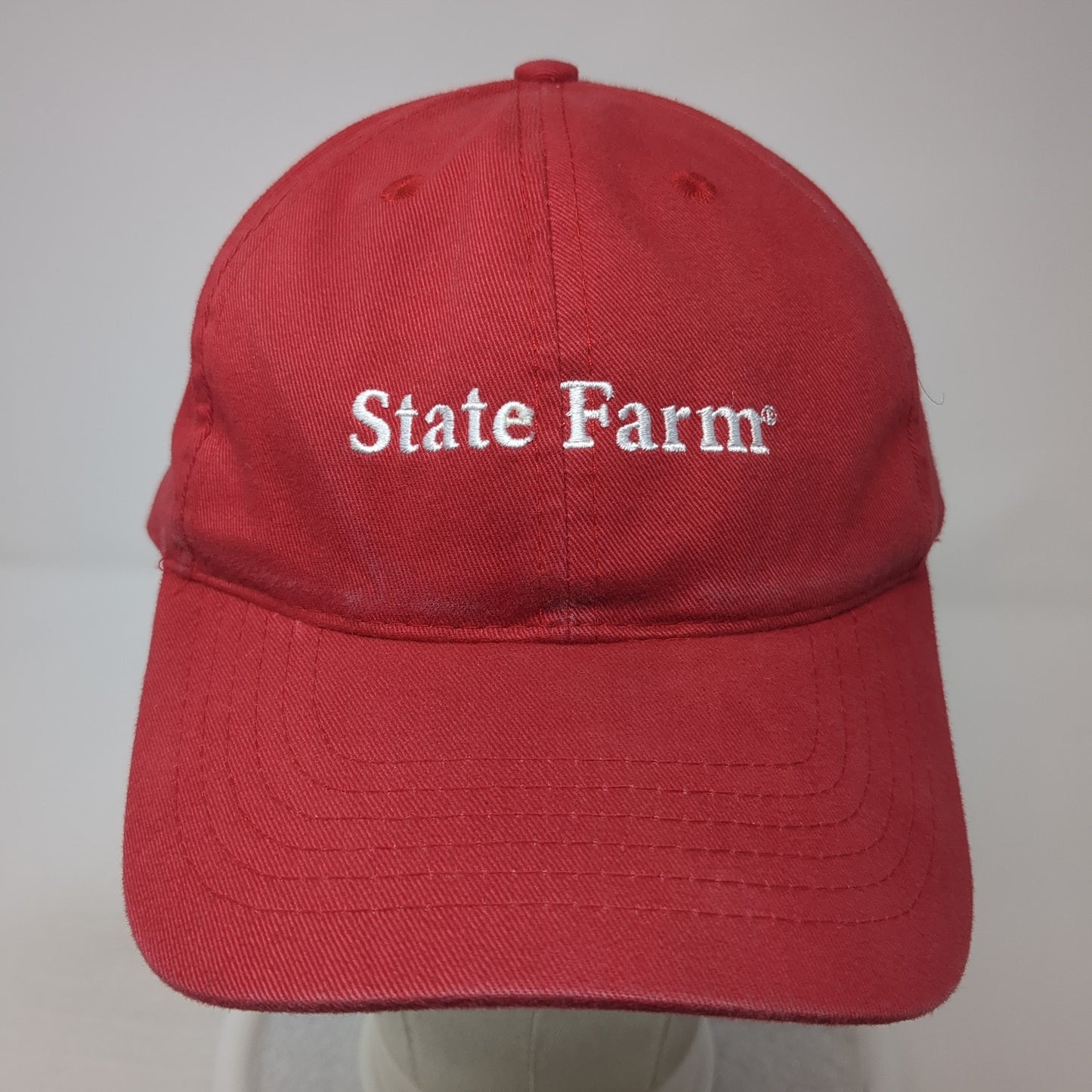 State Farm Strapback Hat Red One Size Adjustable Embroidered AMC Deluxe