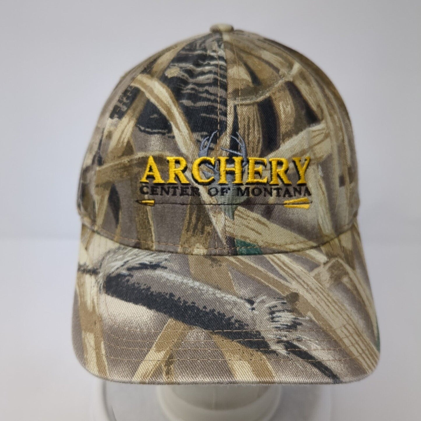 Archery Center of Montana Slideback Hat Camouflage Embroidered 6 Panel Stitches