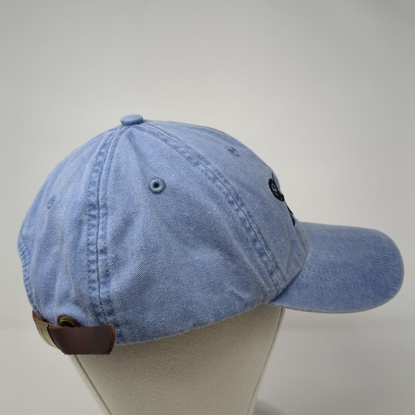 LCEF Slideback Hat Blue One Size Adjustable Leather Strap Adams 6 Panel
