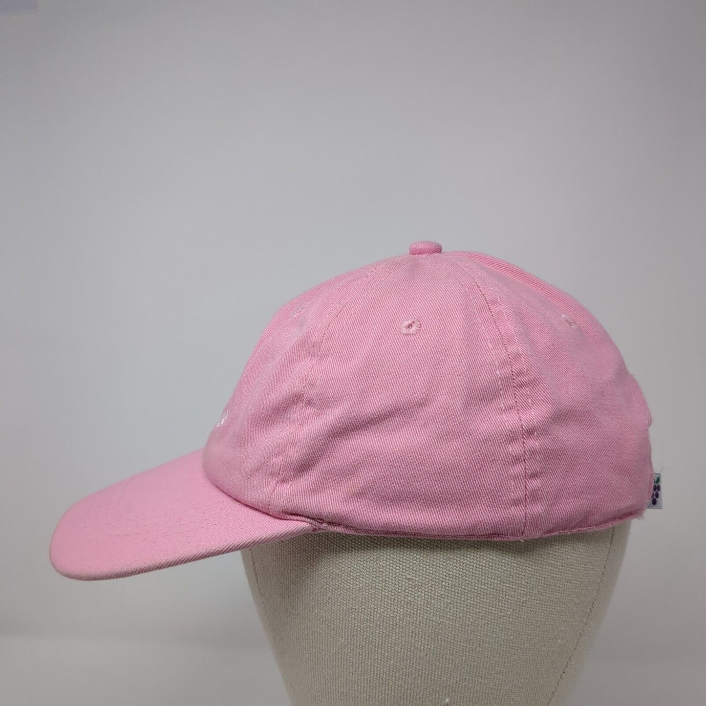Hatteras Slideback Hat Pink OS Adjustable Embroidered Vented Holes 6 Panel