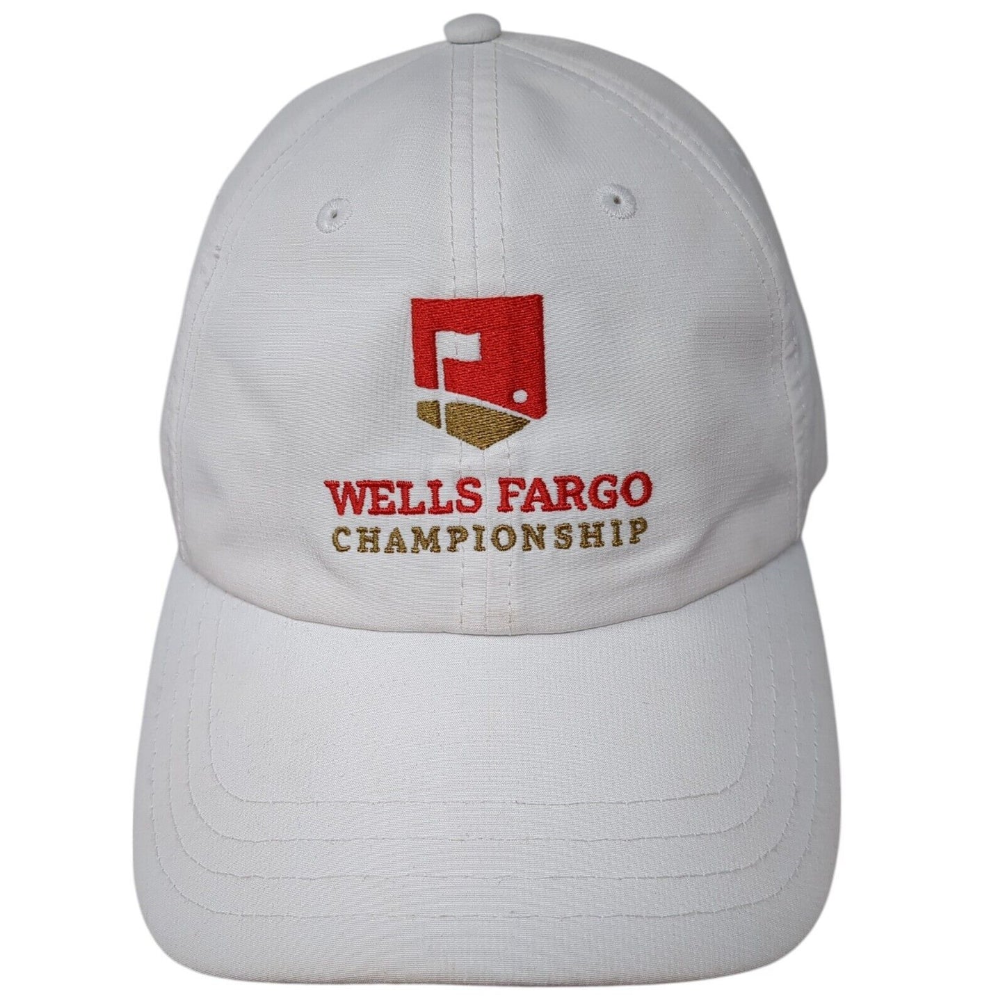 Wells Fargo Championship Strapback Hat White OS Adjustable Embroidered Pukka
