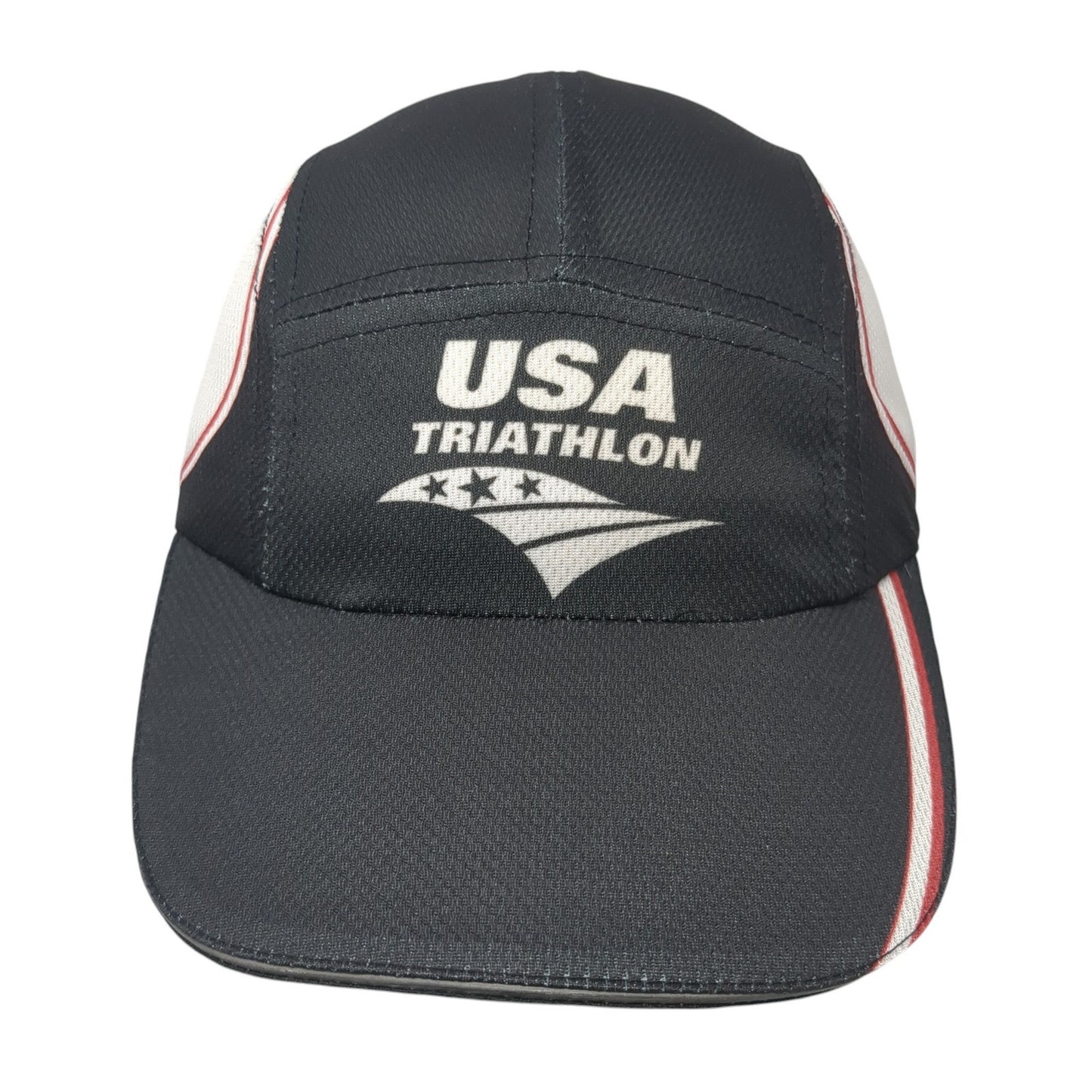 USA Triathlon Strapback 5 Panel Hat Black Large 2015 Championships