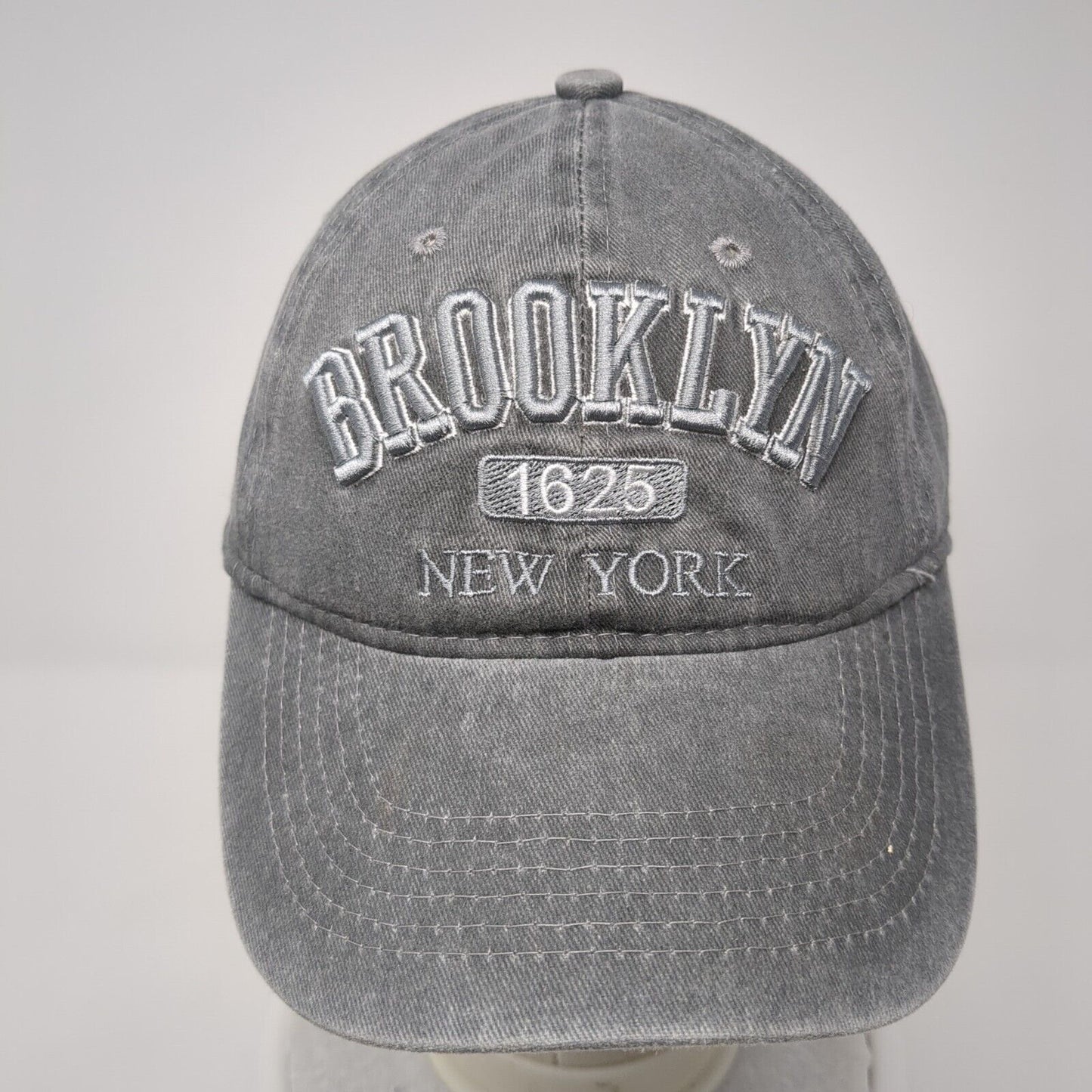 Brooklyn New York 1625 Slideback Hat Gray OS Adjustable Embroidered BJB Cotton