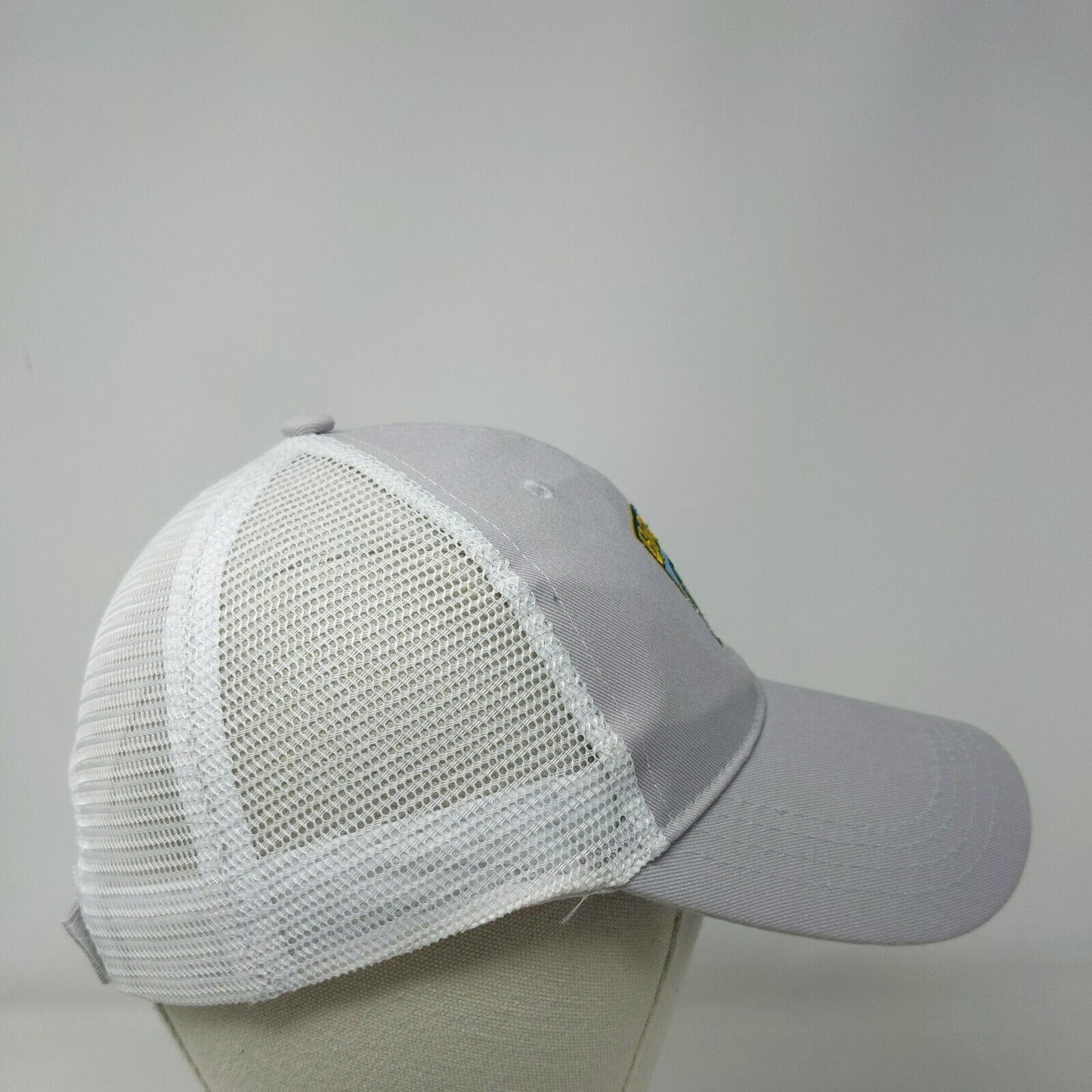 Bass Strapback Mesh Back Trucker Hat Gray One Size Embroidered Member