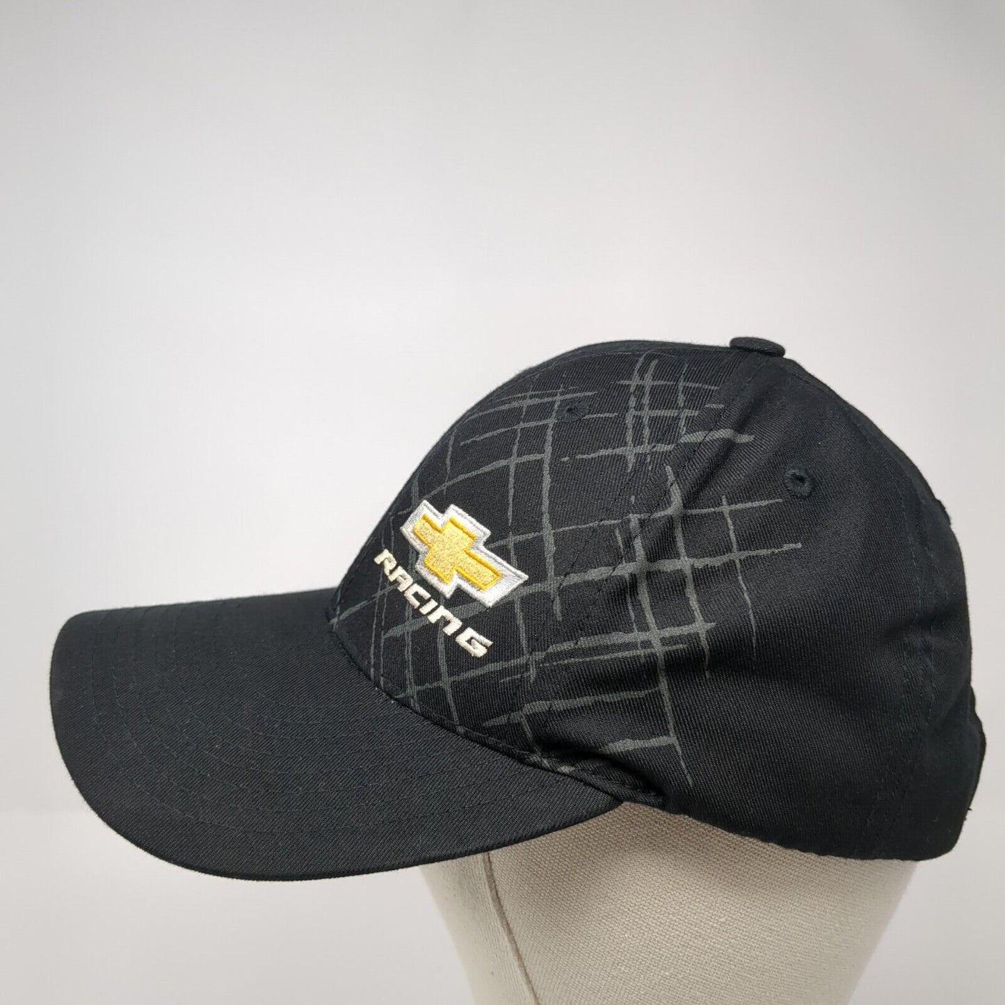 Chevrolet Racing Strapback Hat Black One Size Adjustable Embroidered District