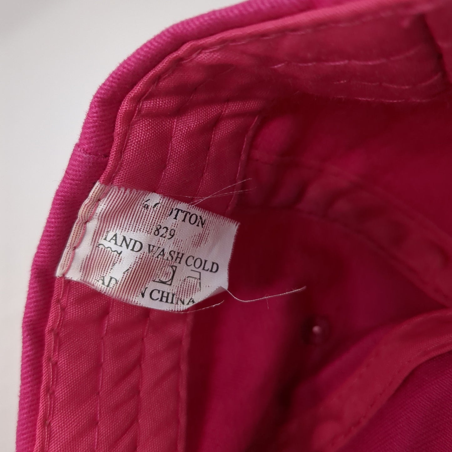 #Girls Strapback Hat Pink One Size Adjustable Embroidered Outdoor