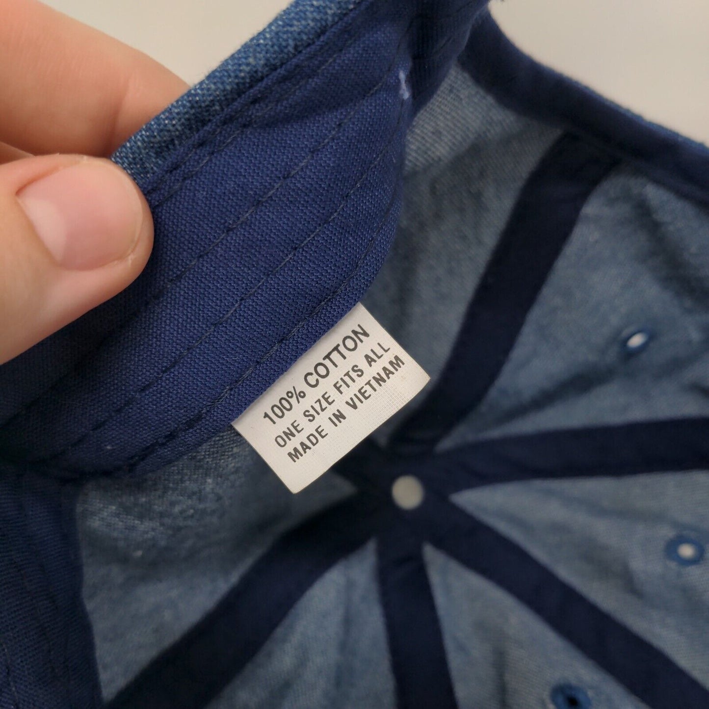 Unbranded Slideback Hat Blue OSFA Denim Adjustable Solid Blank 6 Panel