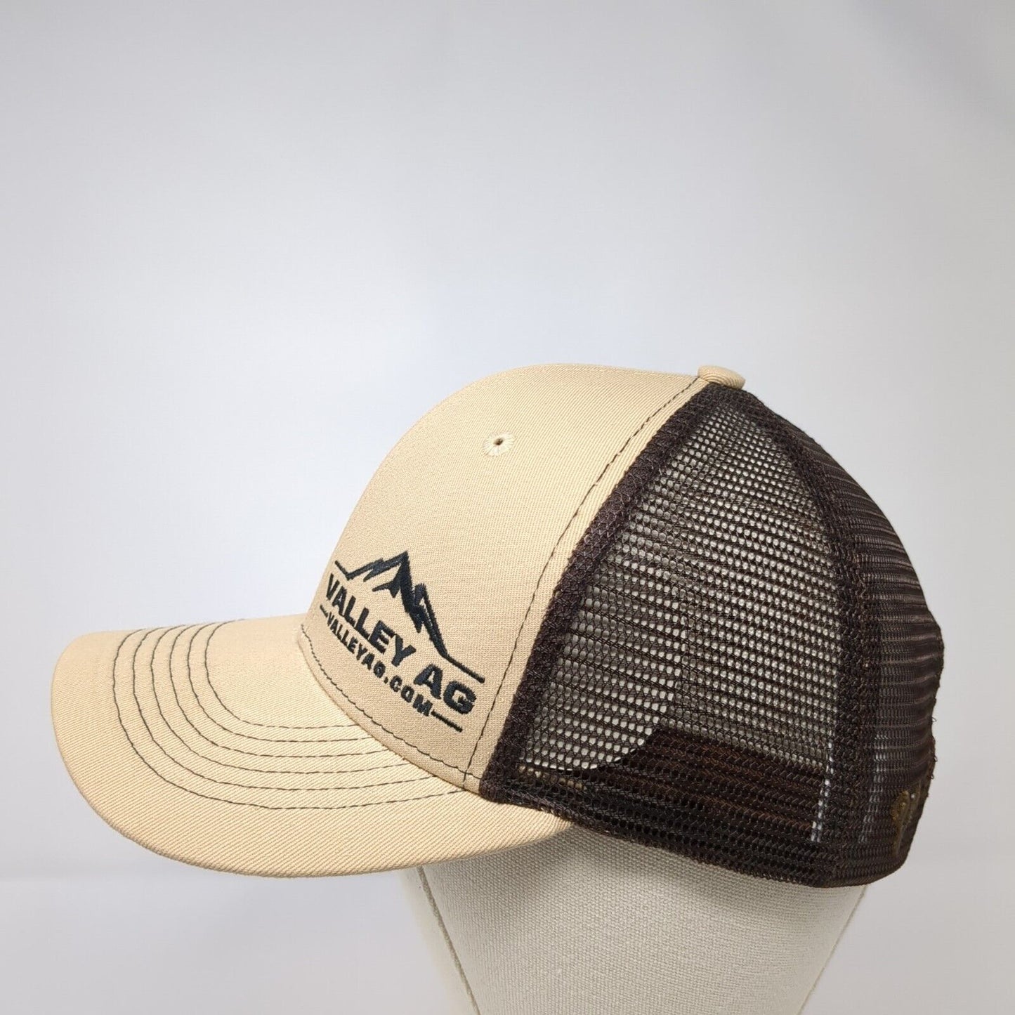 Valley AG Snapback Trucker Hat Tan OS Adjustable Mesh Back 6 Panel Vie Gear