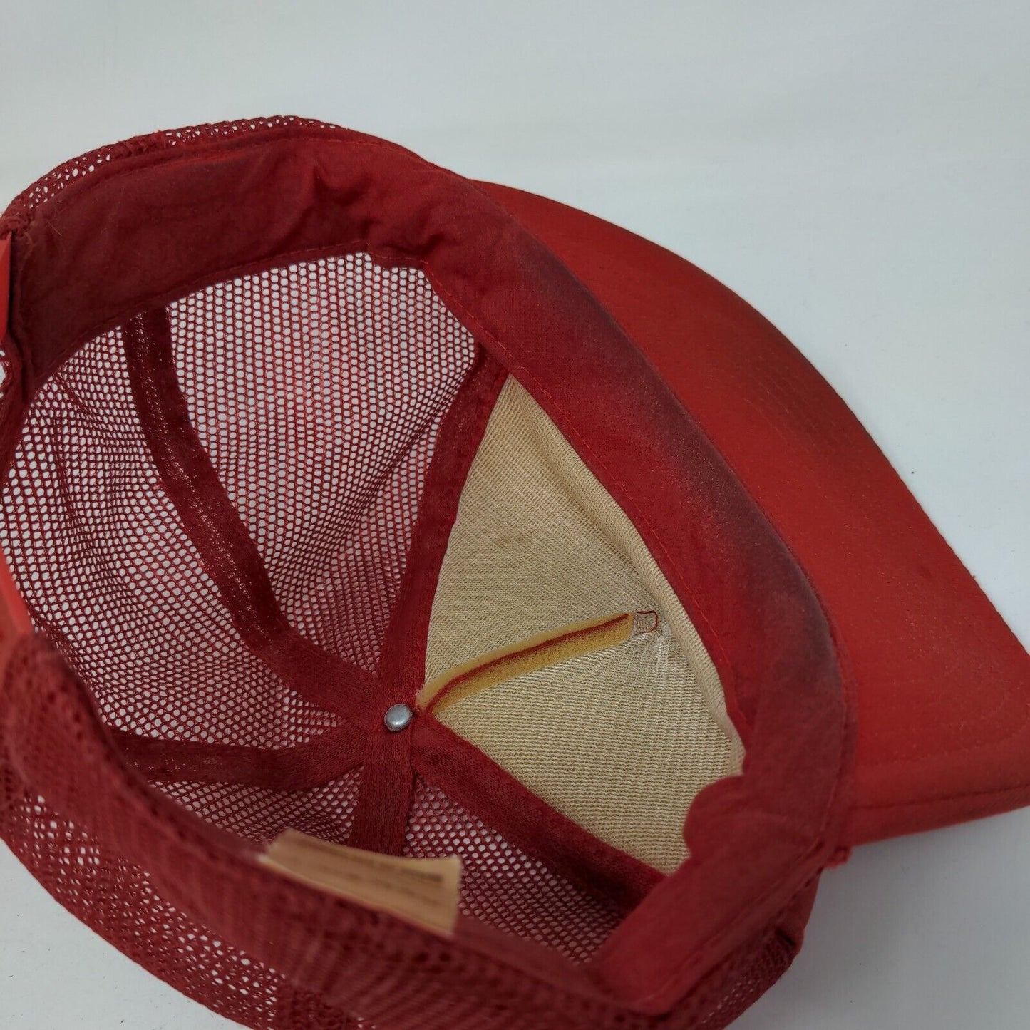 Adonna Brick Supply Co Inc. Snapback Trucker Hat Red OSFA Mesh Back Rope 6 Panel