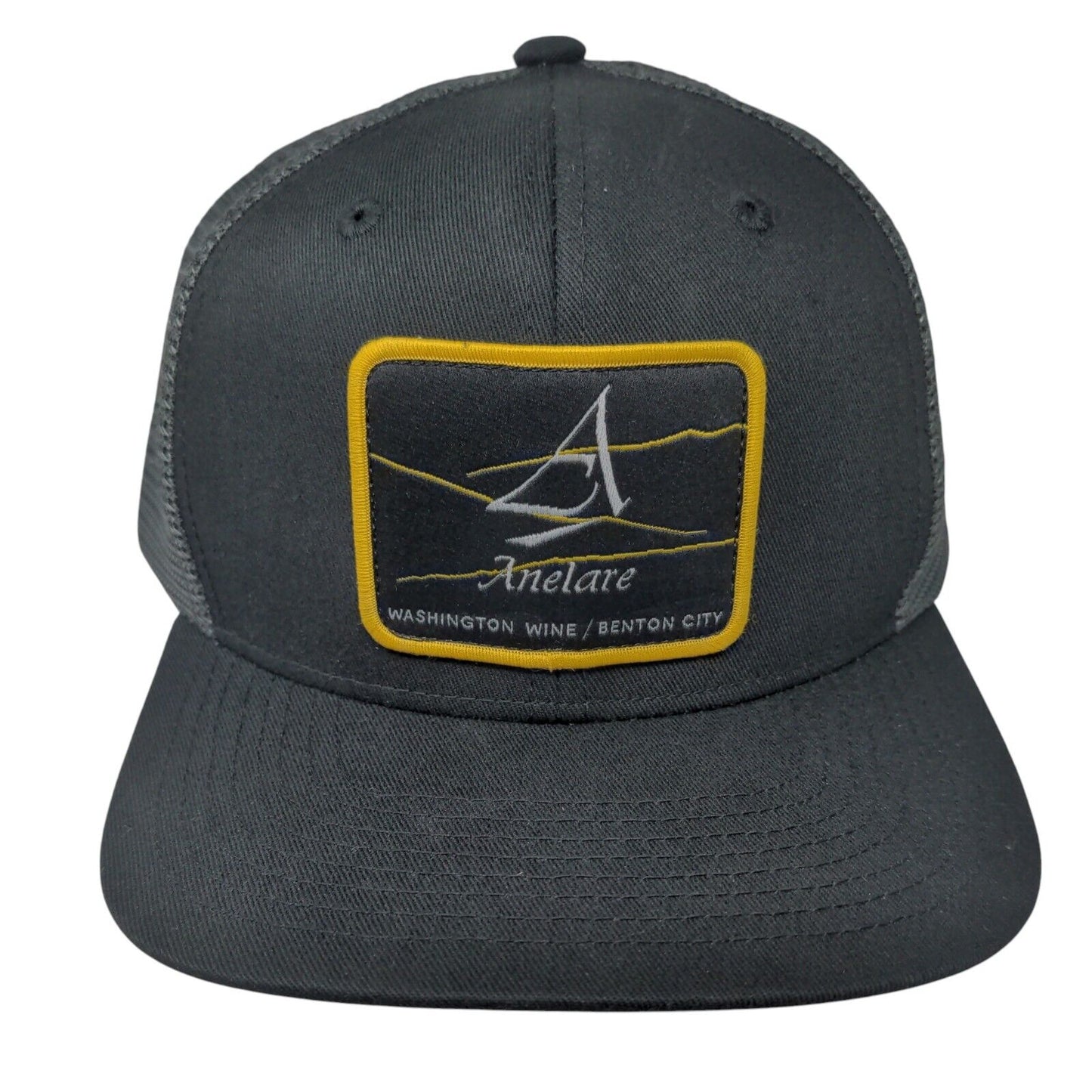 Anelare Washington Wine Snapback Trucker Hat Black One Size Mesh Back