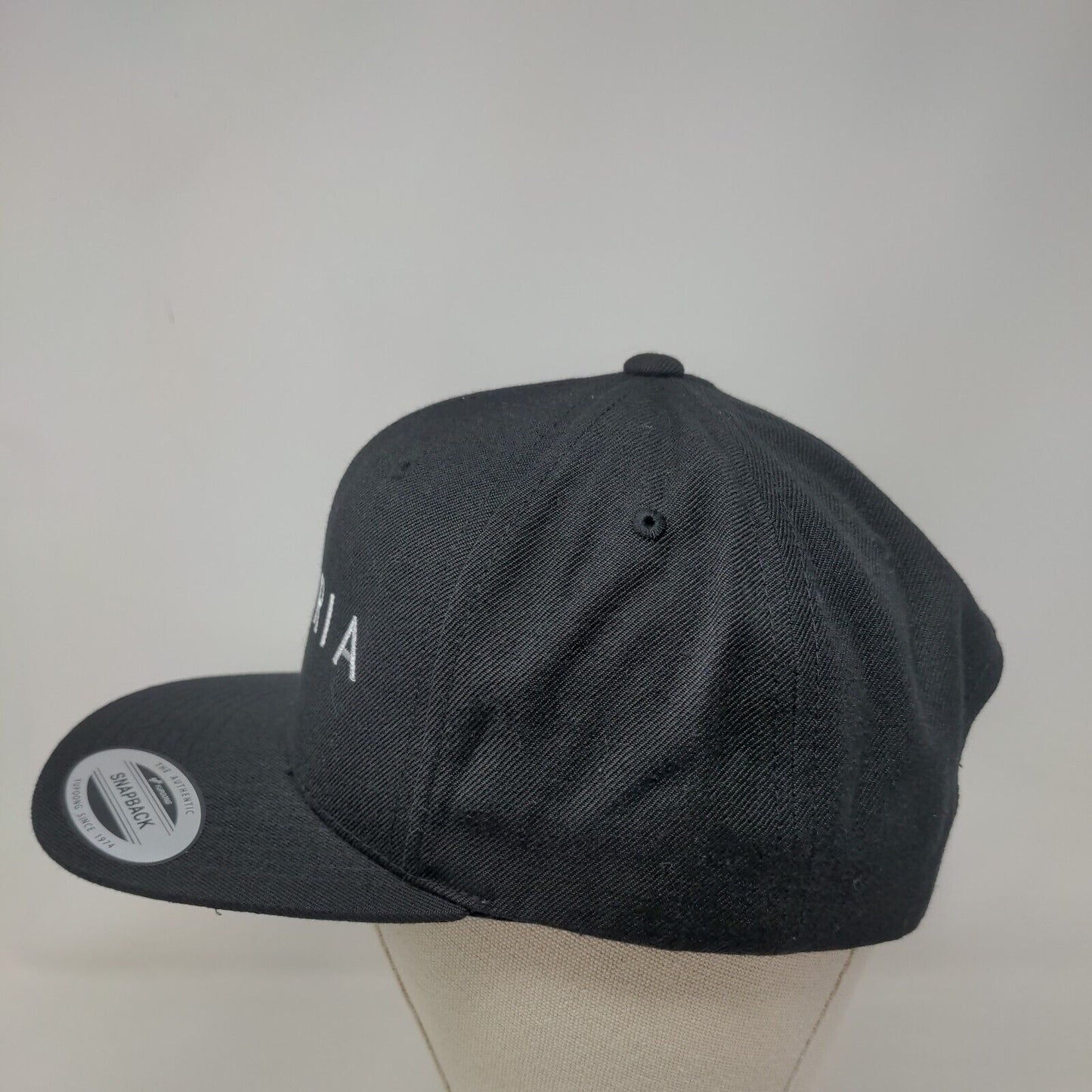 Suforia Snapback Hat Black One Size Embroidered Adjustable 6 Panel