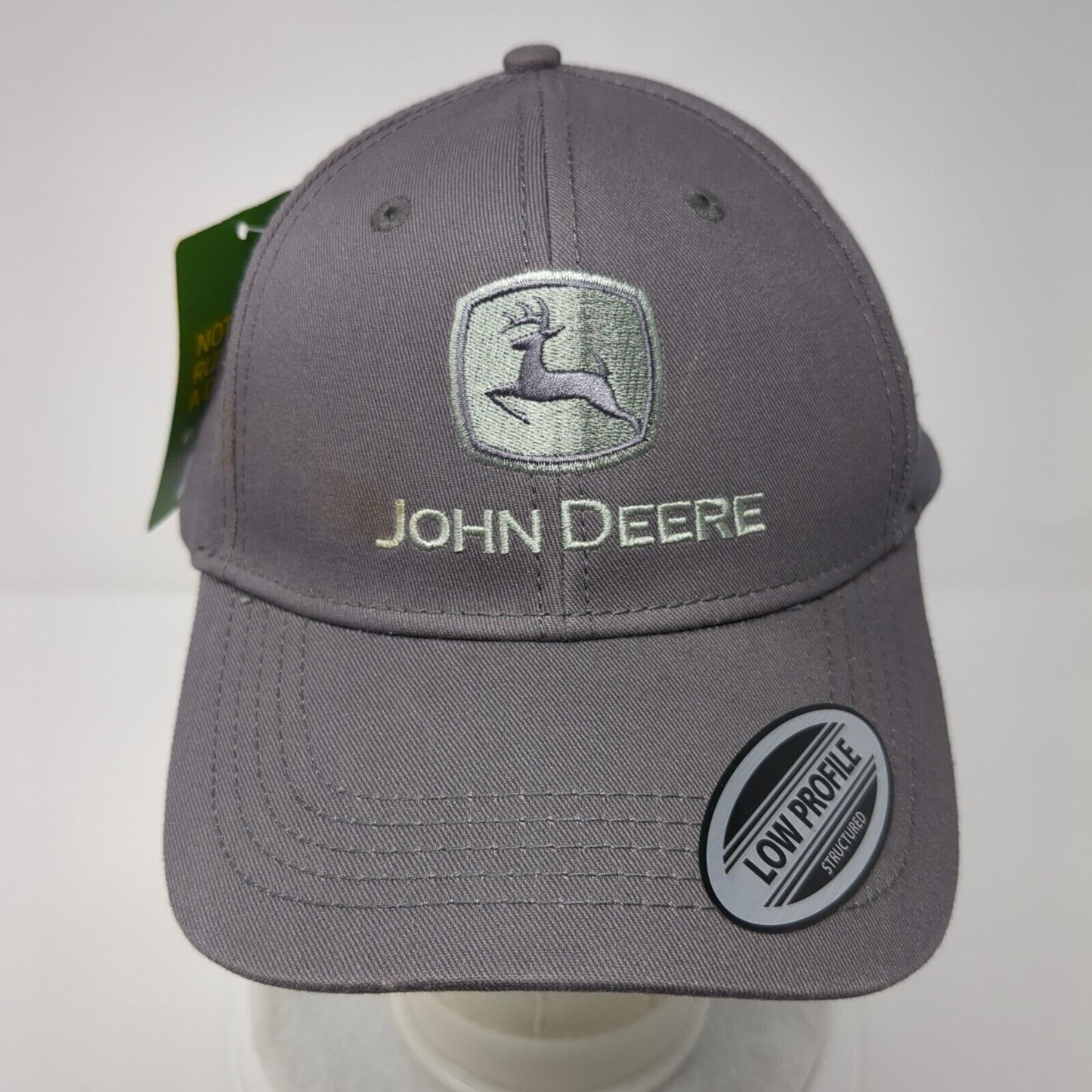 John Deere Low Profile Slideback Hat Gray OSFA Embroidered W/Tags
