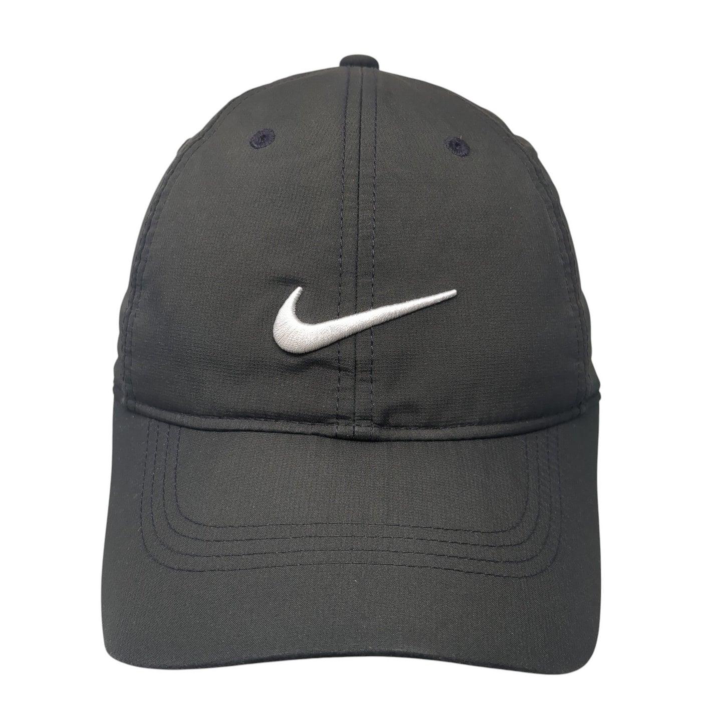 Nike Strapback Baseball Cap Black One Size Adjustable Embroidered Swoosh