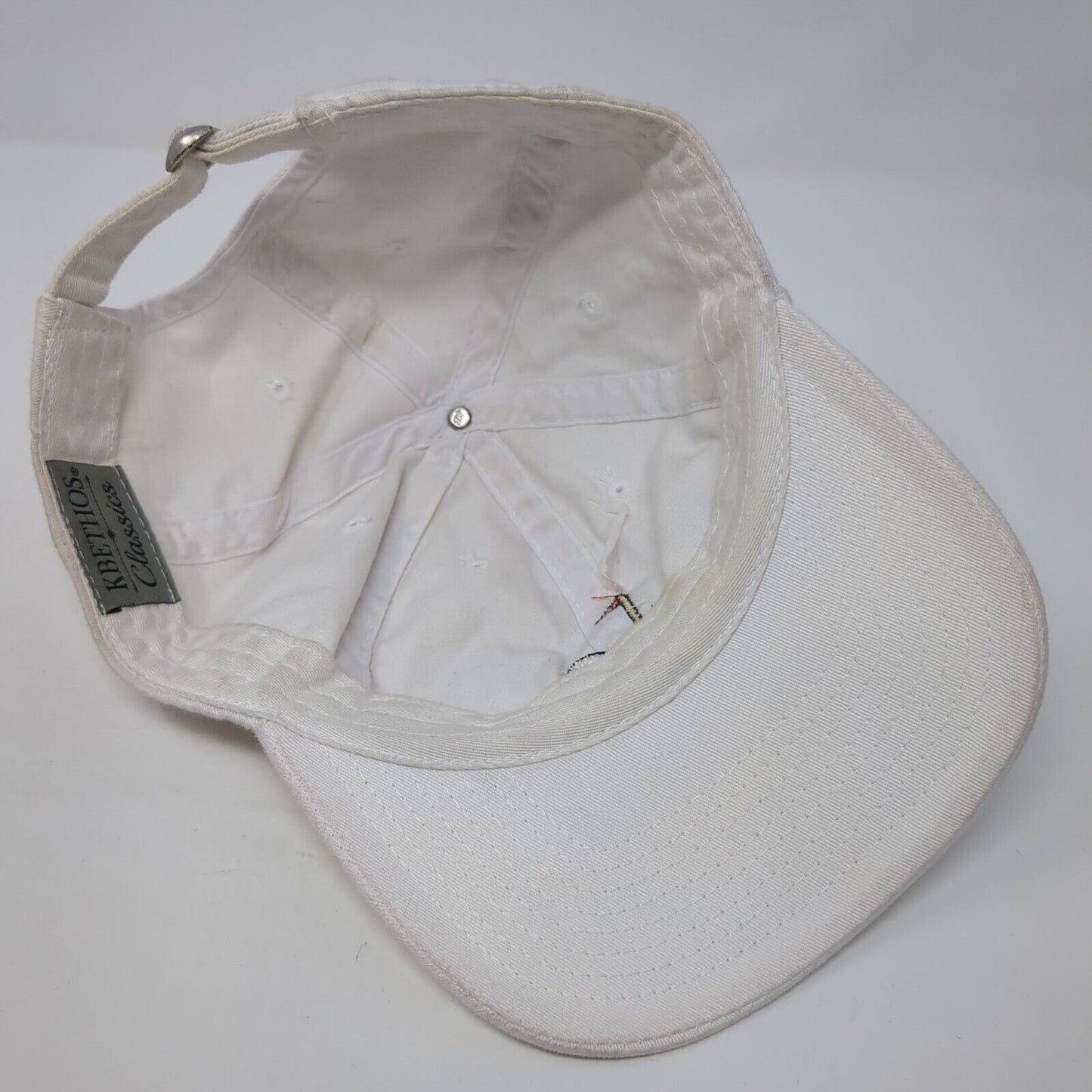 Golf Flag Slideback Hat White One Size Adjustable Embroidered KB ETHOS Classics