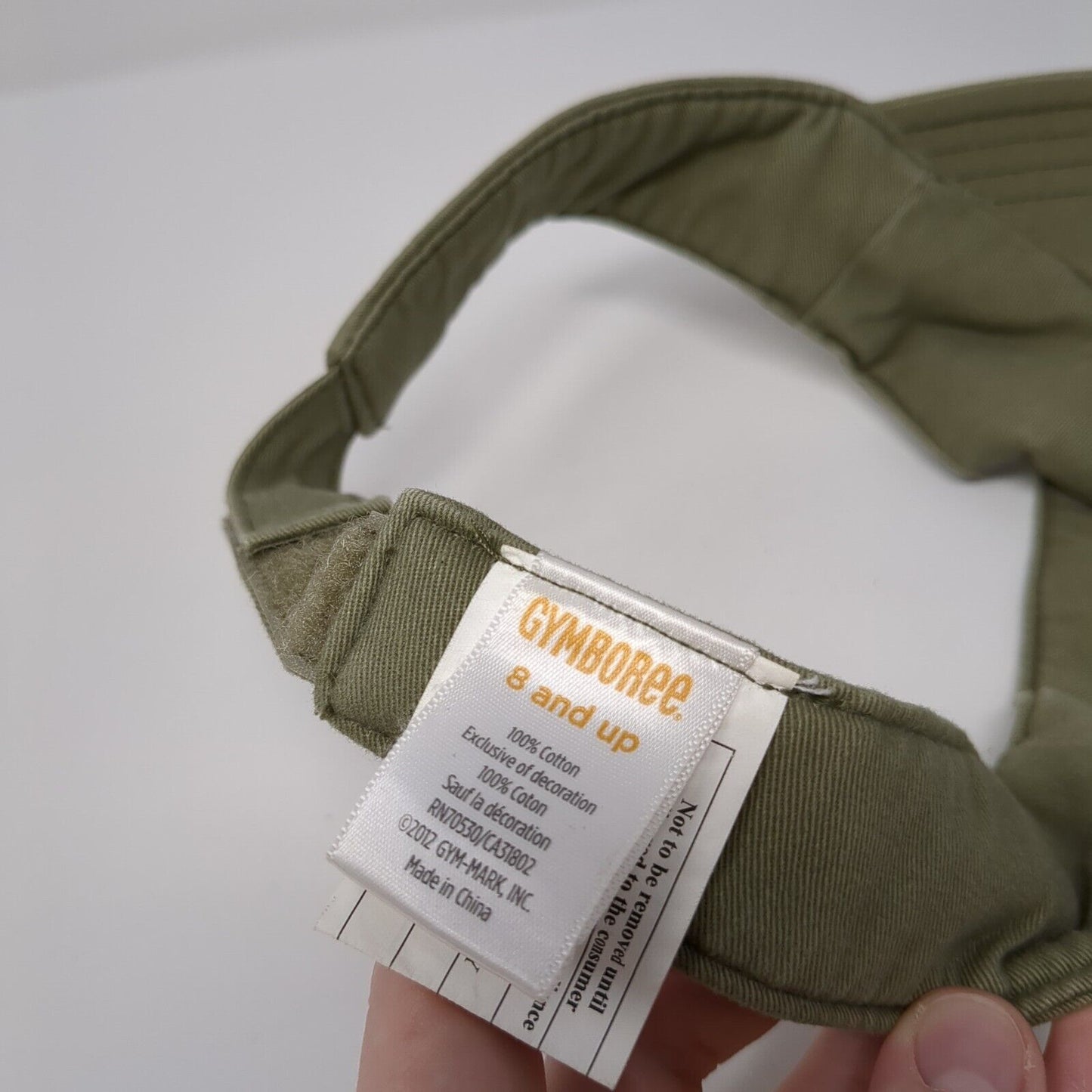 Gymboree Strapback Sun Visor Hat Tan One Size Embroidered Palm Tree Beach