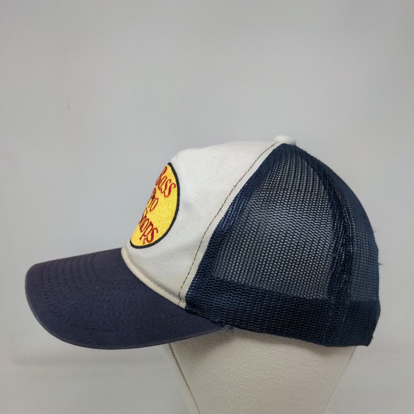 Bass Pro Shops Snapback Trucker Hat Blue OSFM Gone Fishing Embroidered