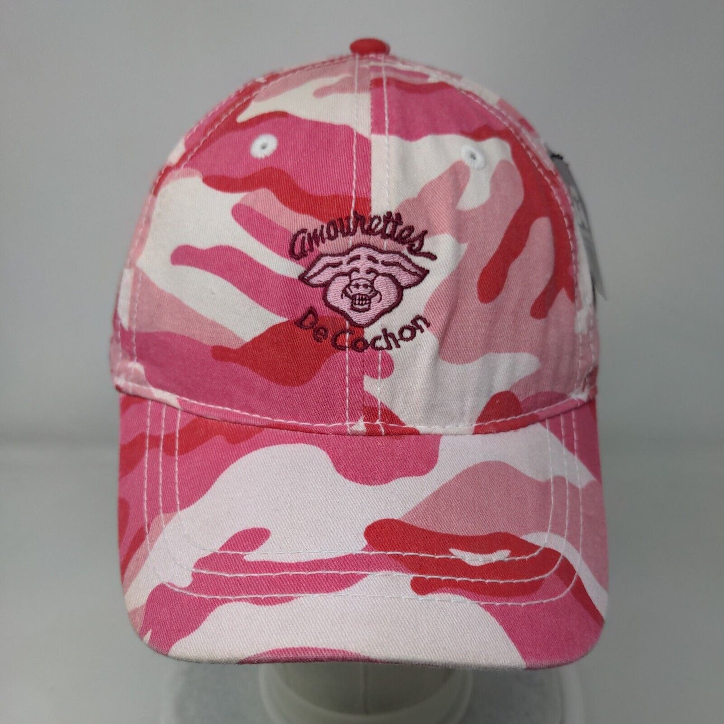 Amourettes De Cochon Slideback Hat Pink Camouflage OSFA Adjustable J. America