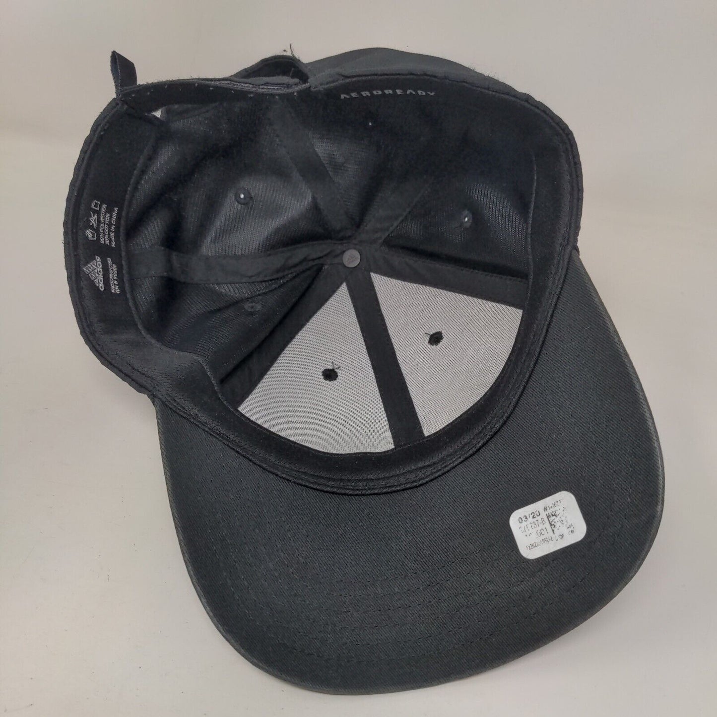 Adidas Strapback Hat Black One Size Adjustable Vented Holes 6 Panel