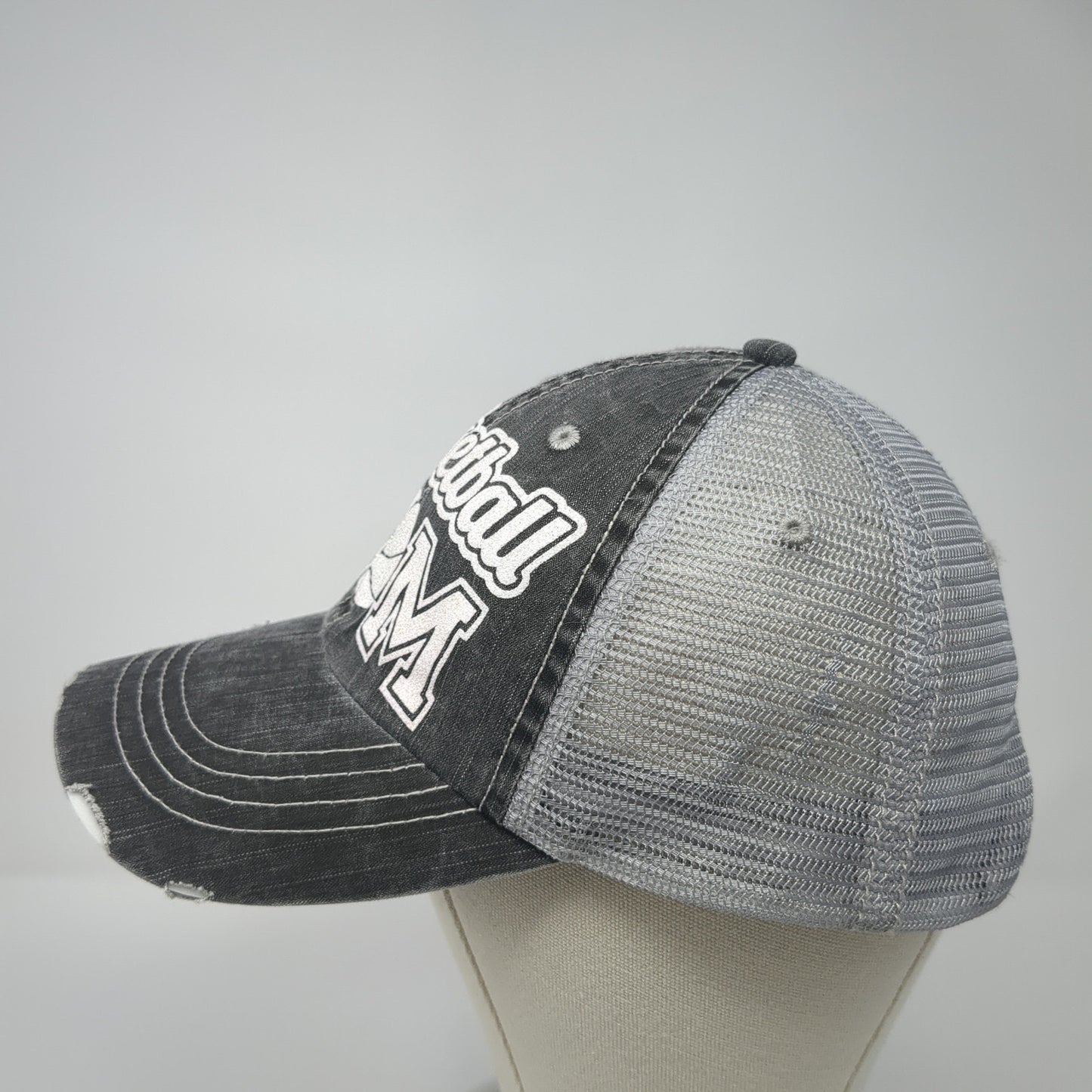 Basketball Mom Strapback Trucker Hat Gray One Size Mesh Back Adjustable