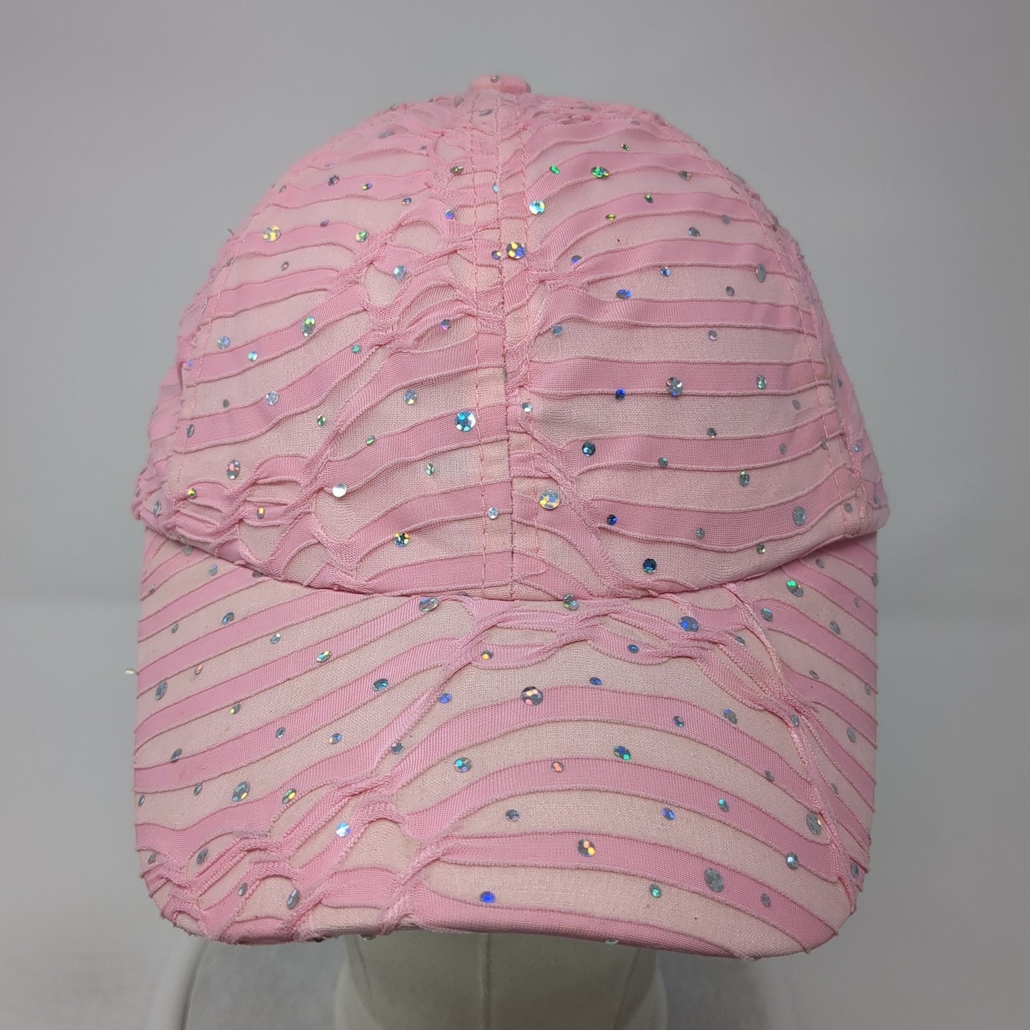 Rhinestone Bling Strapback Hat Pink One Size Adjustable Something Special