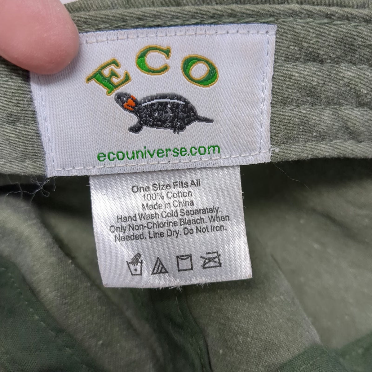 Eco Baseball Cap Green One Size Slideback Embroidered Flying Blue Heron Hat
