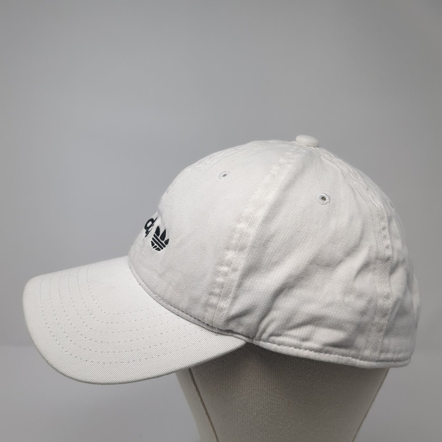 Adidas Trefoil Slideback Hat White One Size Adjustable Solid Vent Holes