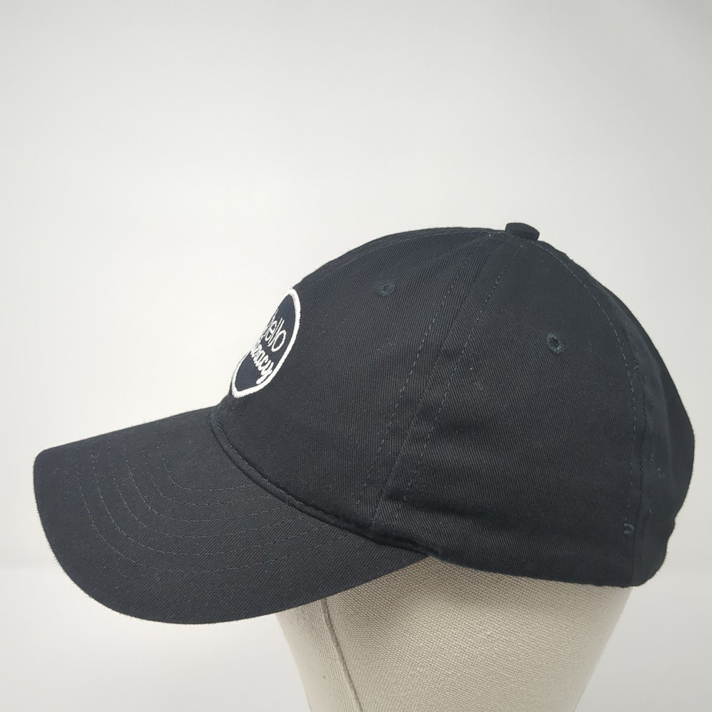 Hello Literacy Slideback Hat Black One Size Adjustable Embroidered
