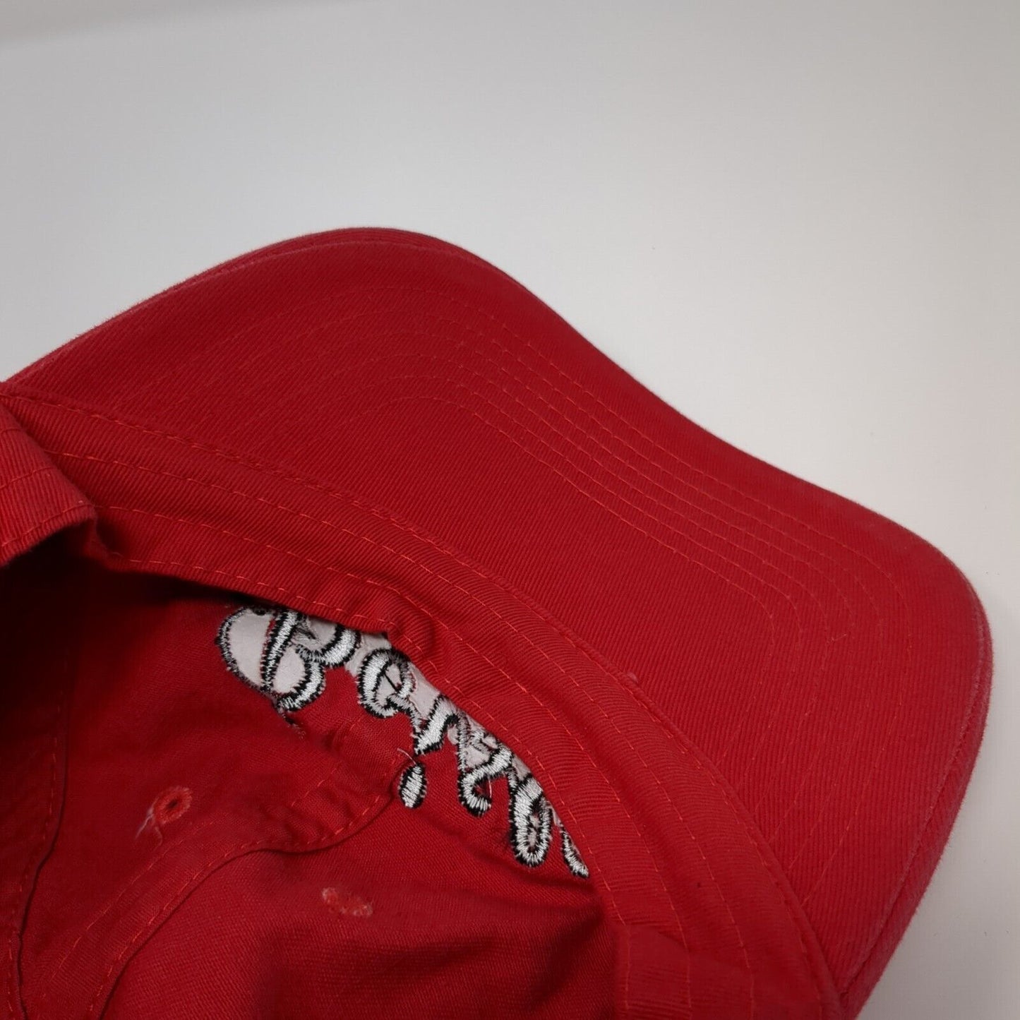 Boise Slideback Hat Red One Size Adjustable Embroidered Vented Holes 6 Panel