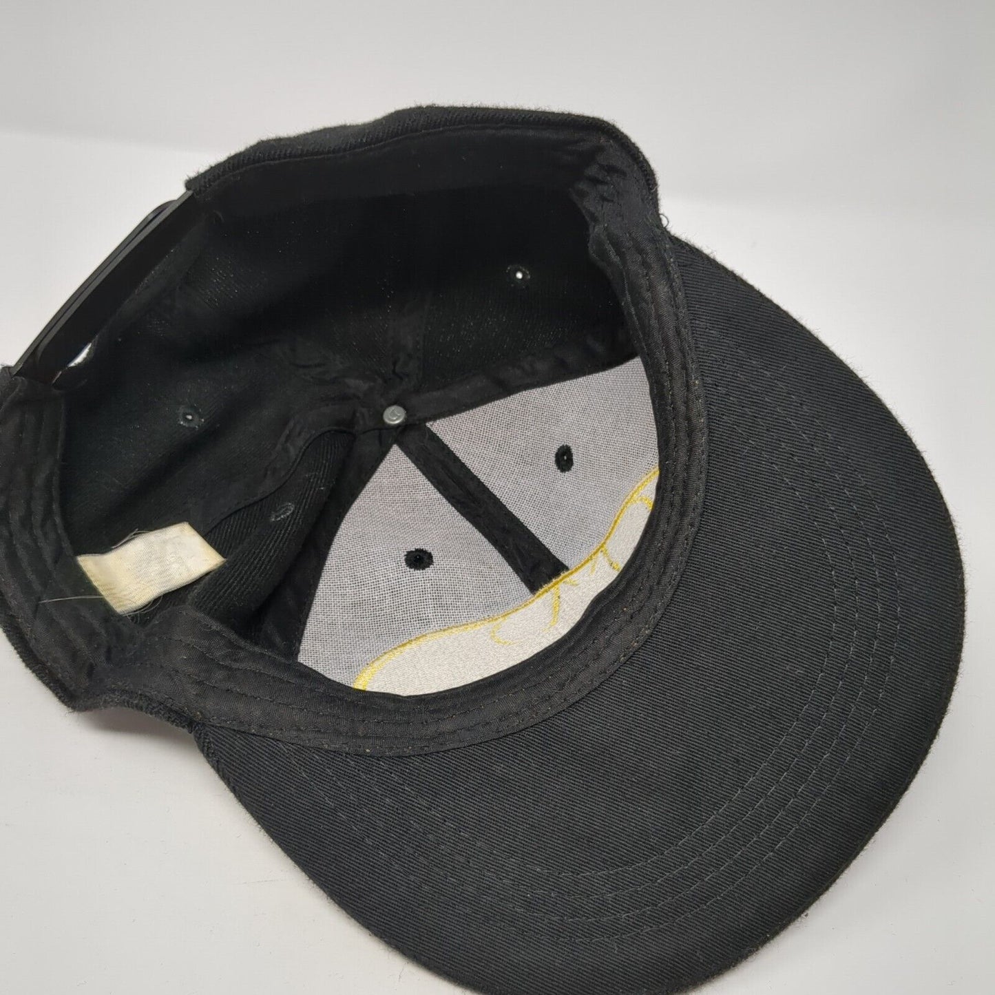 Batman Snapback Hat Black One Size Adjustable Embroidered Vented Holes 6 Panel